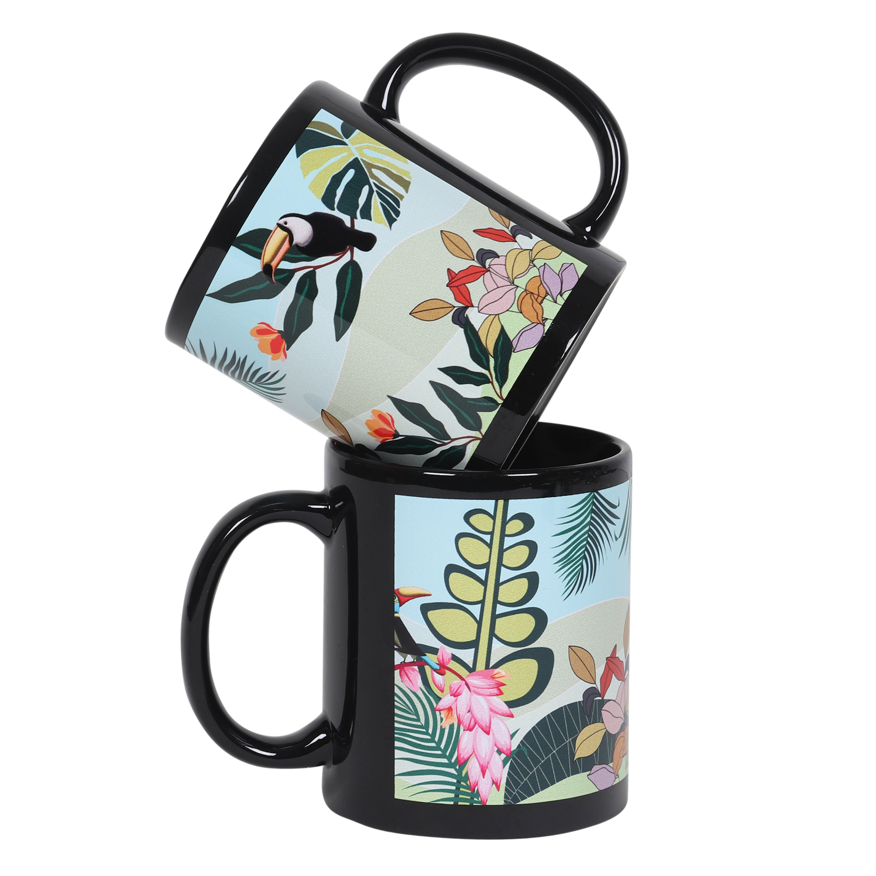 Black Mugs - Tropical Paradise