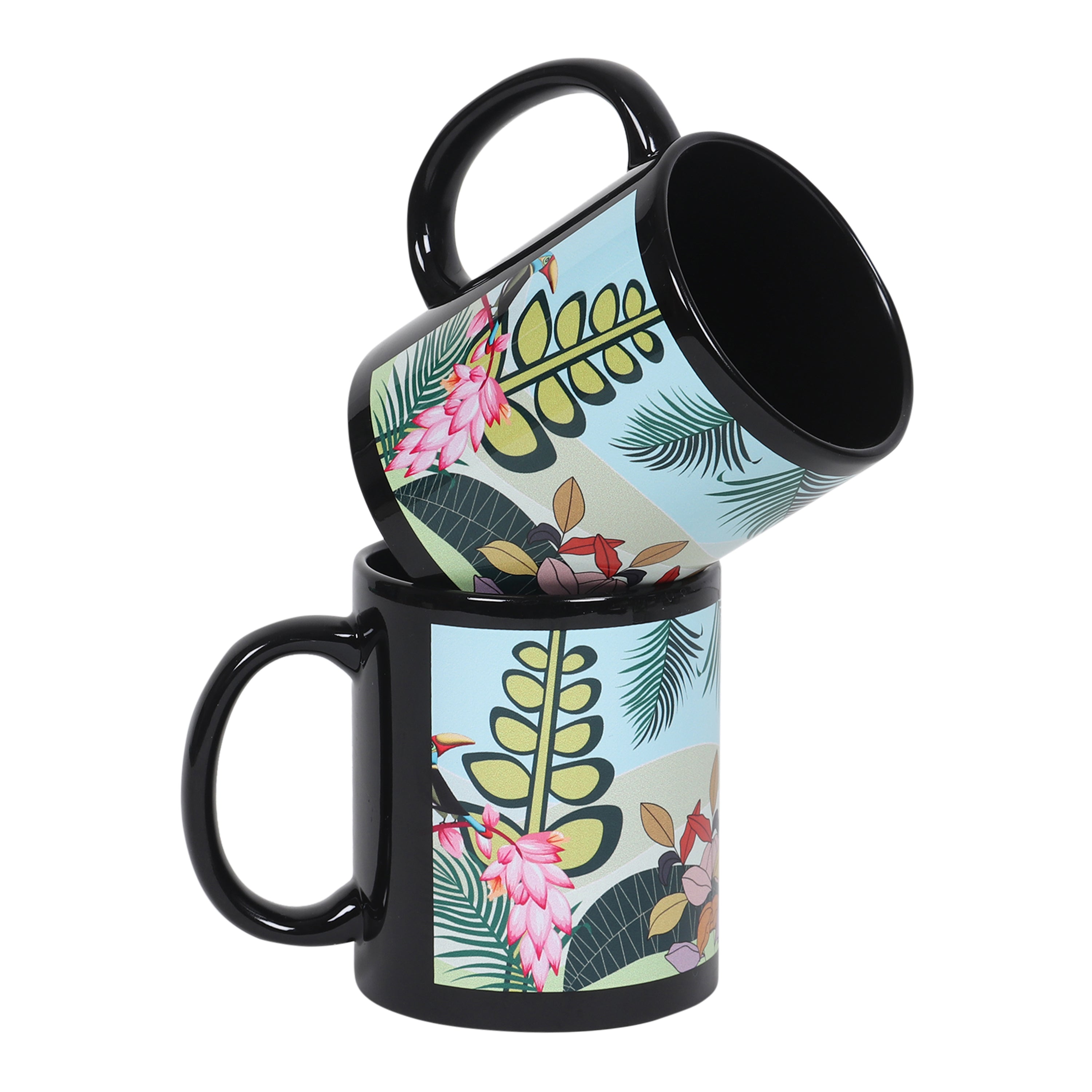 Black Mugs - Tropical Paradise