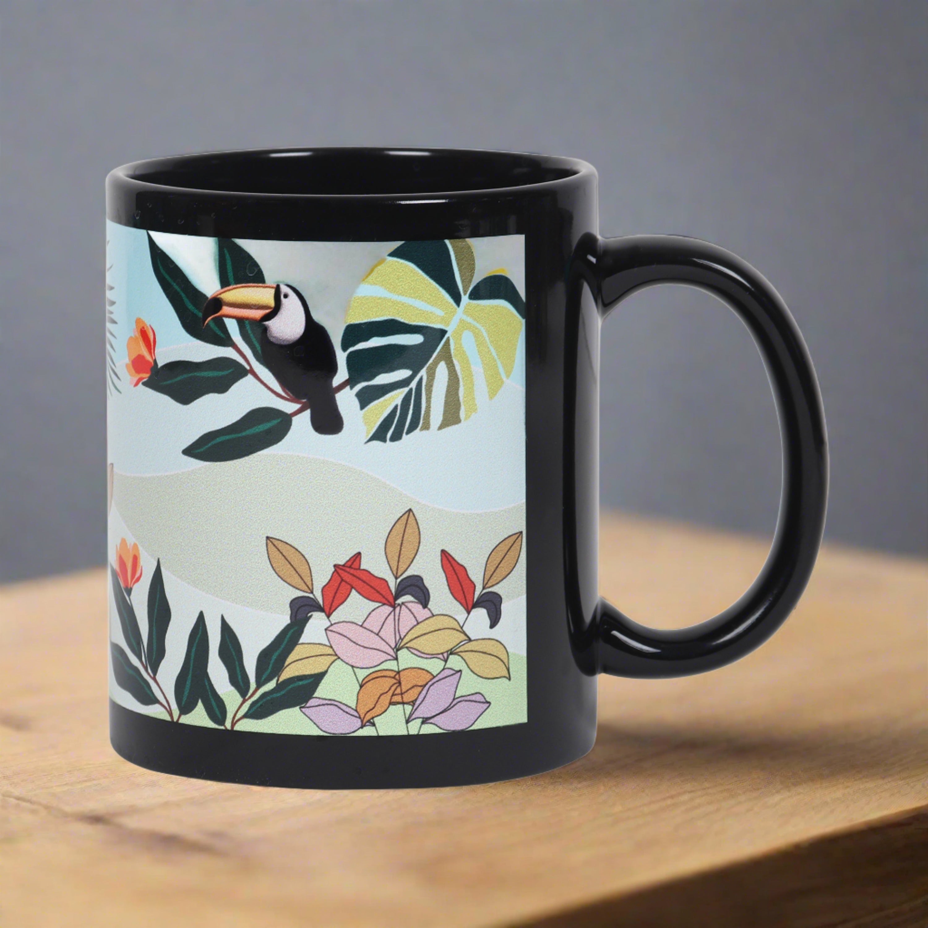 Black Mugs - Tropical Paradise