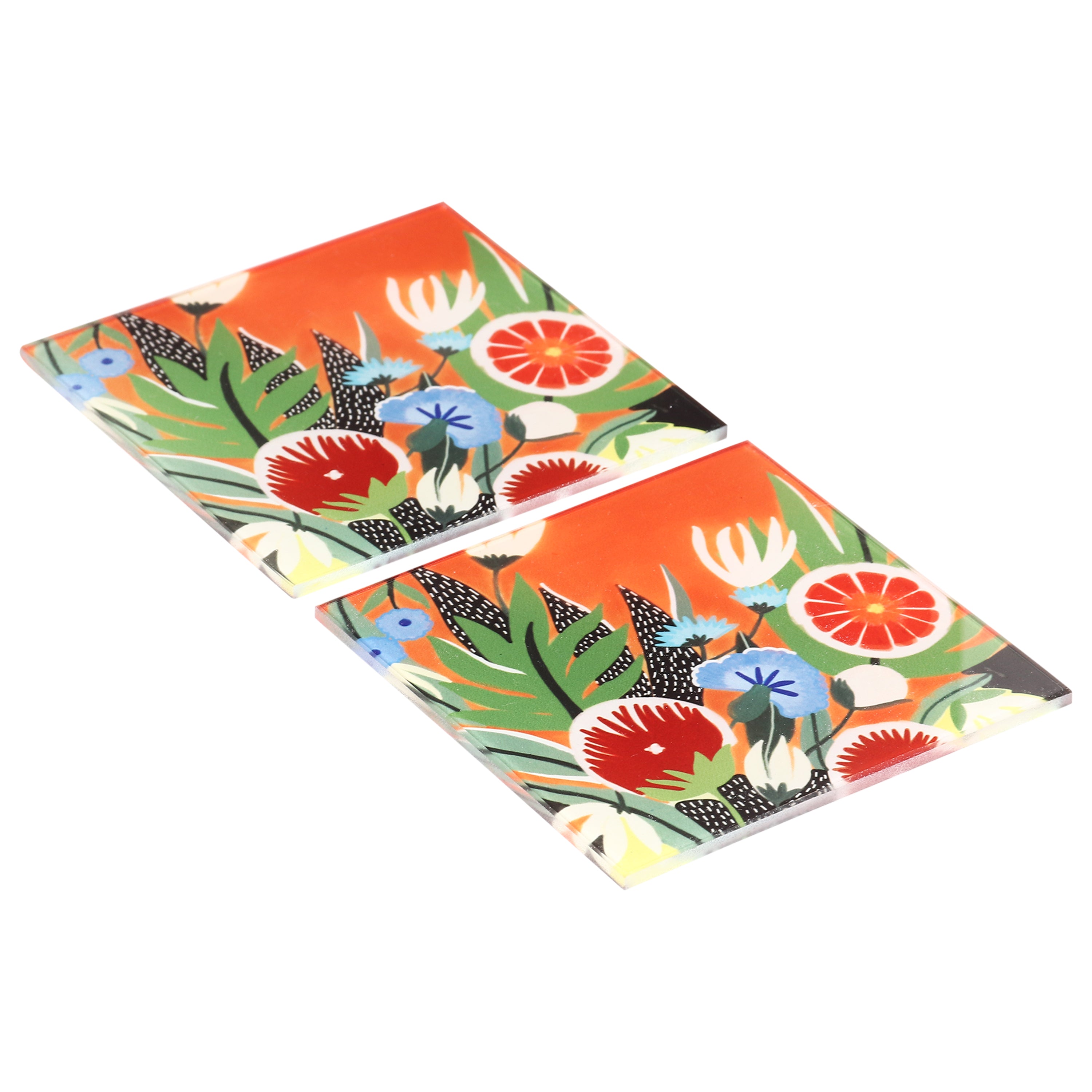 Glass Coasters (Set of 4) - Blooming Paradise