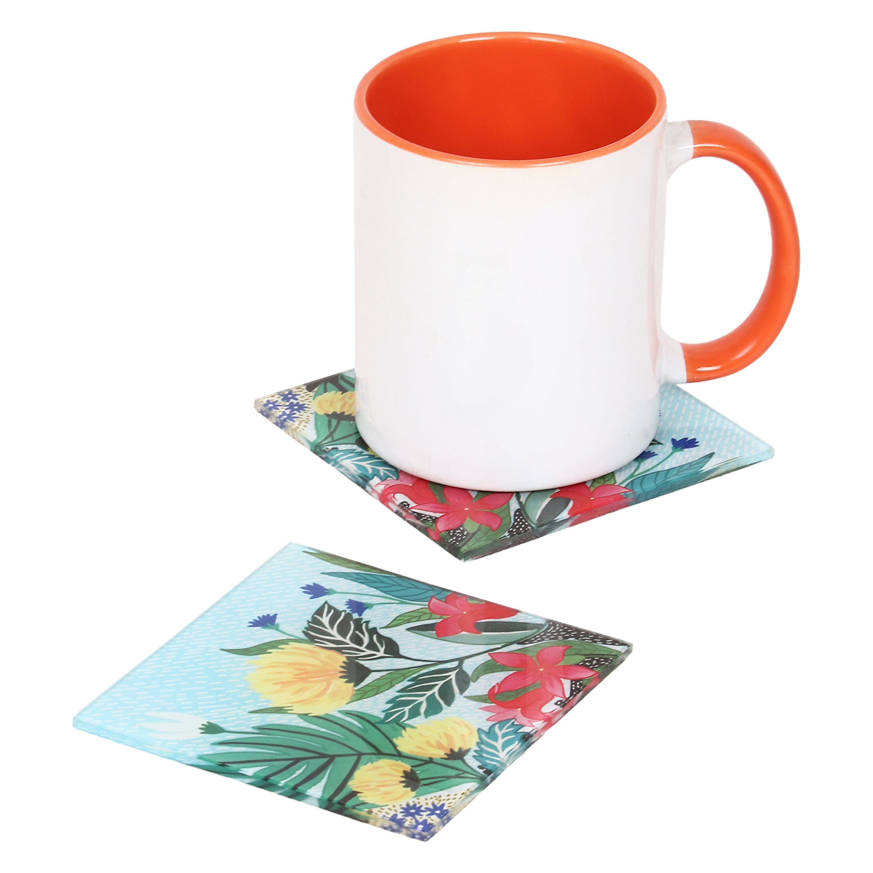 Glass Coasters (Set of 4) - Floral Fantasy
