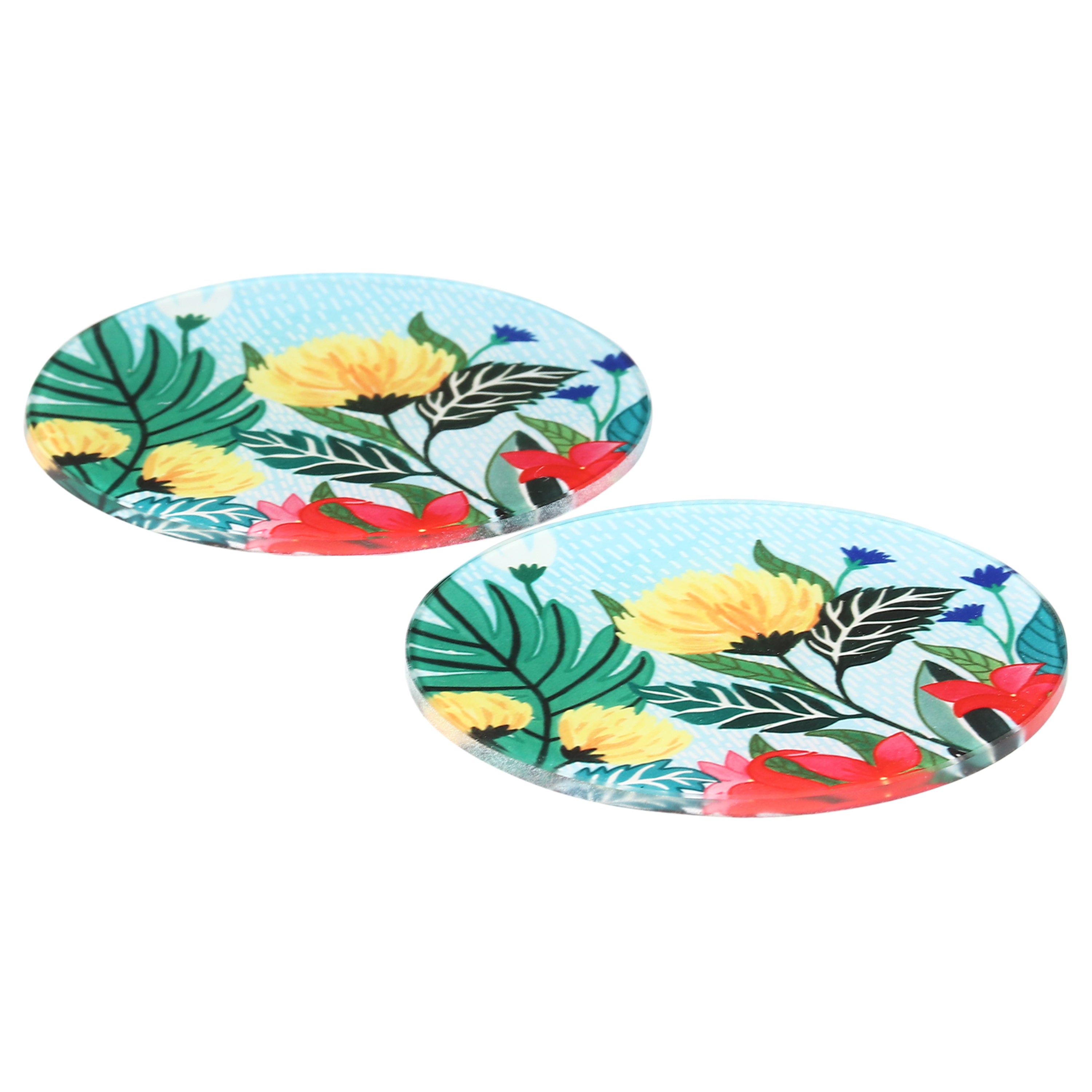 Glass Coasters (Set of 4) - Floral Fantasy