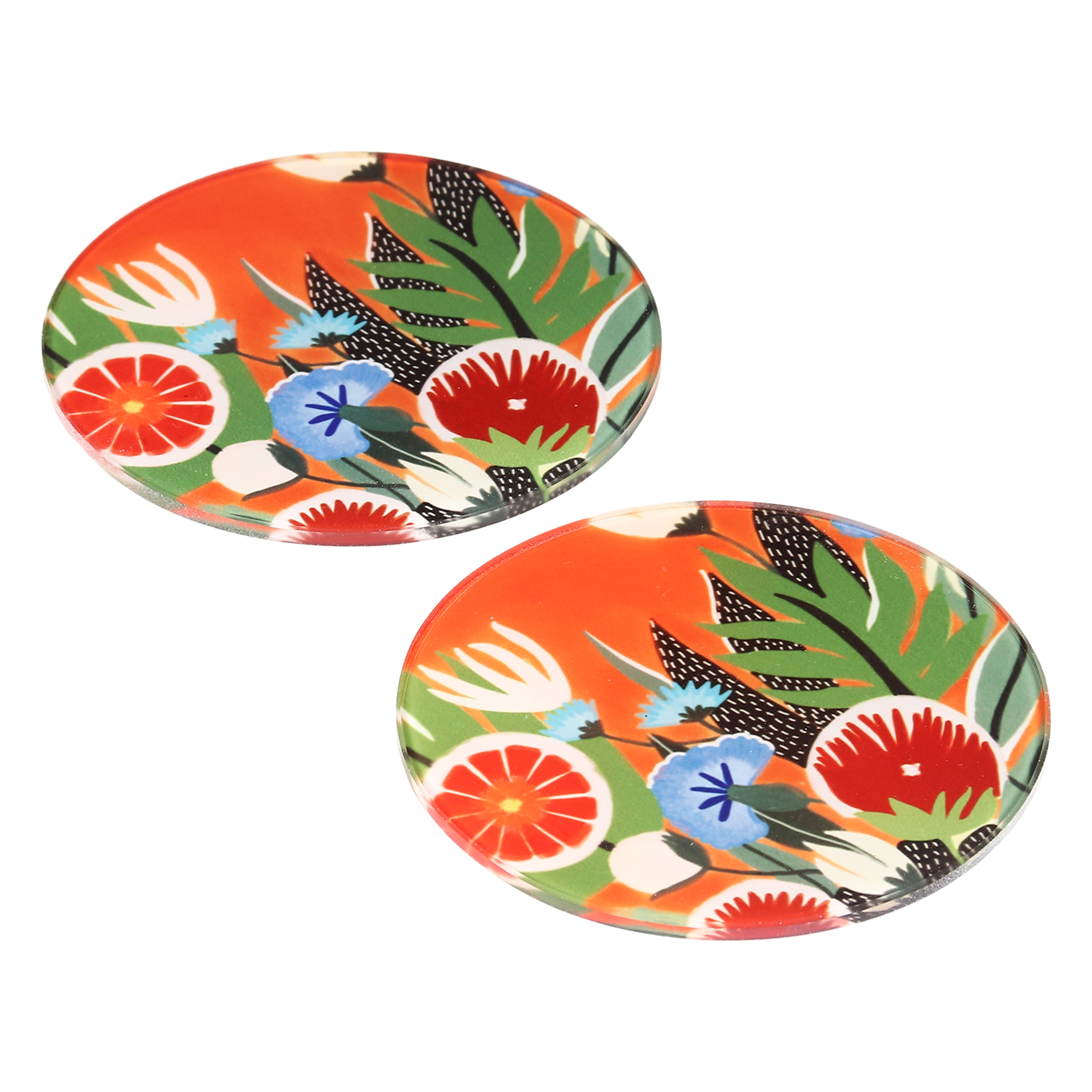 Glass Coasters (Set of 4) - Blooming Paradise