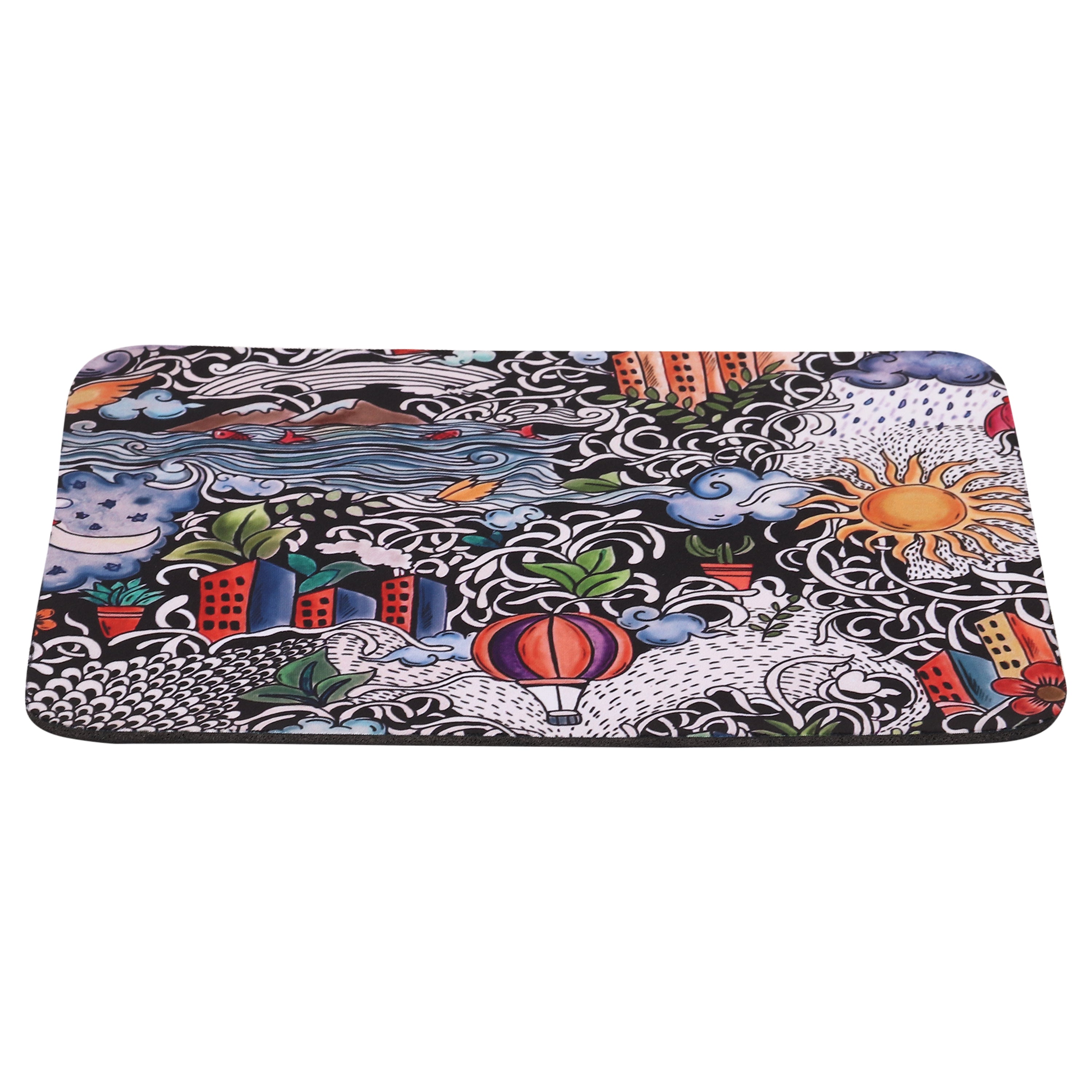 Mouse Pads - City Life Doodle Art