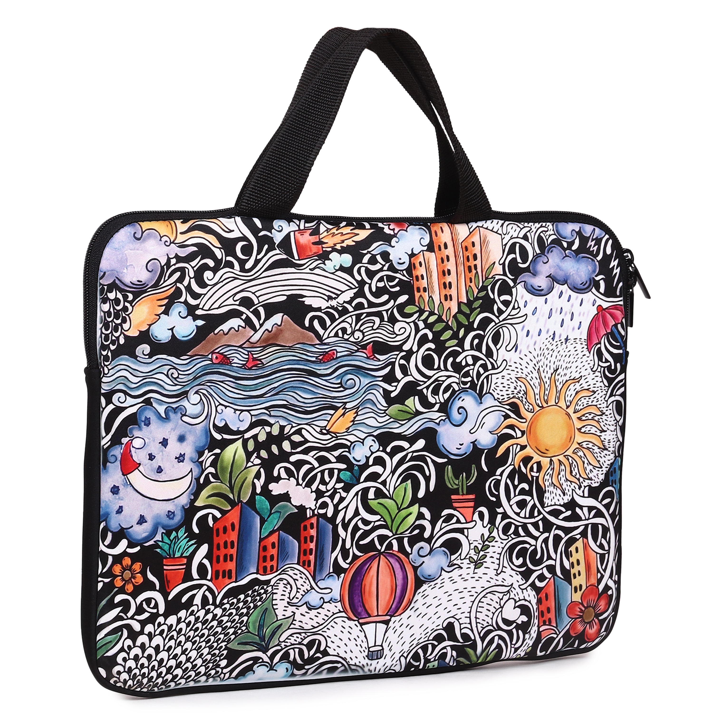 Laptop Sleeves - City Life Doodle Art