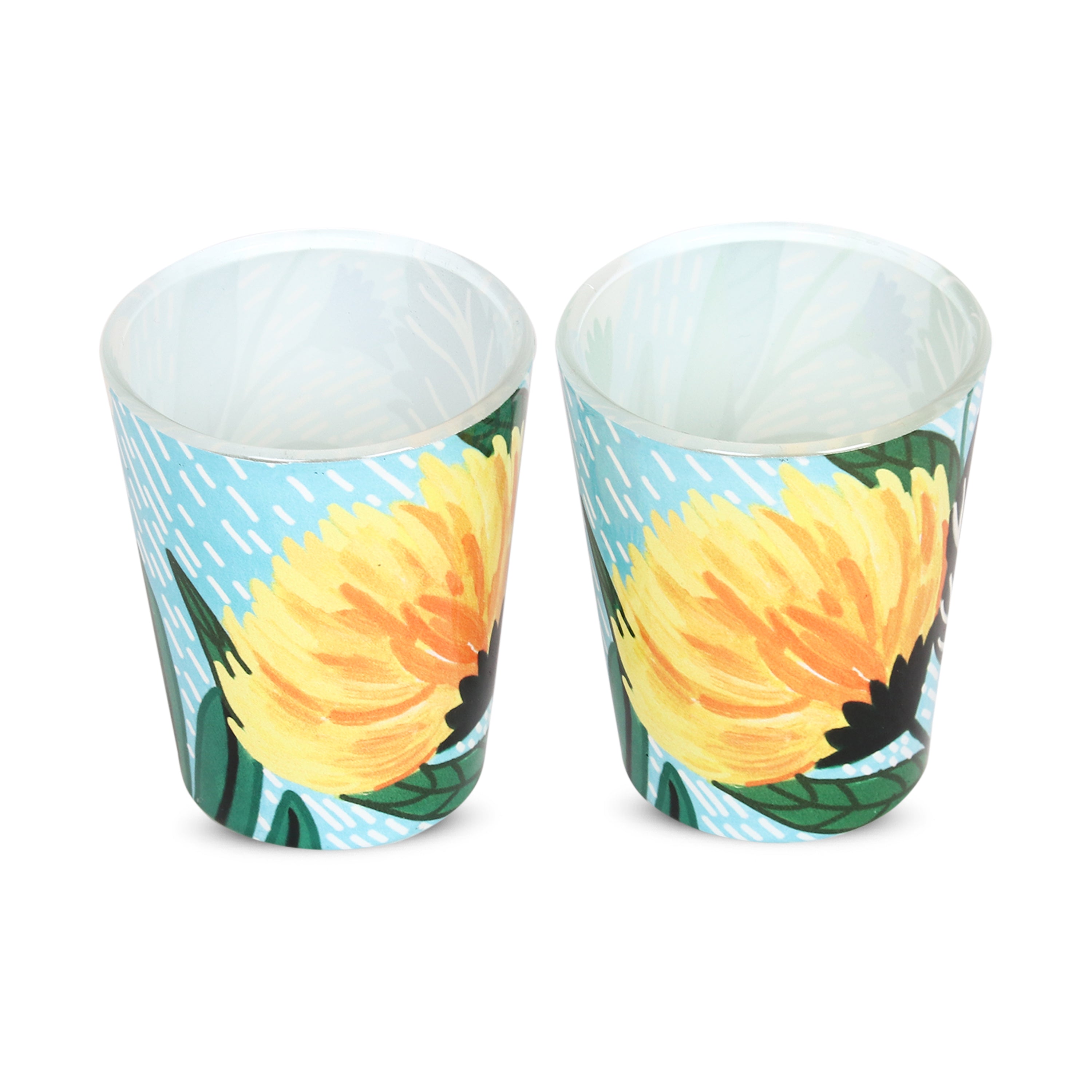 Glass Shot Glasses - Floral Fantasy