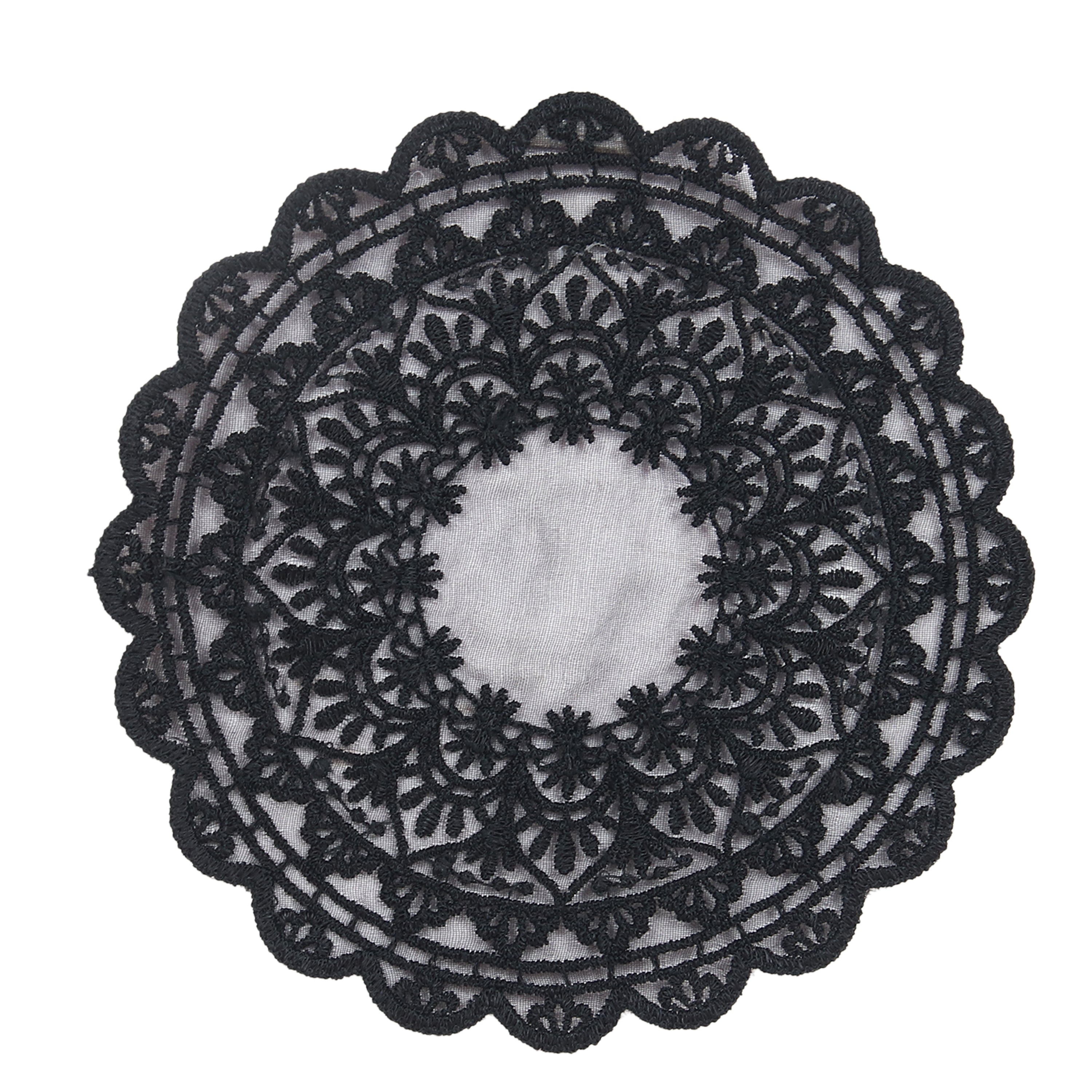 Embroidered Coaster - Black