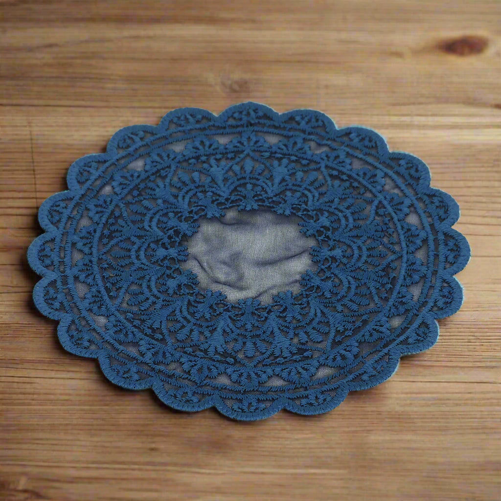 Embroidered Coaster - Midnight Blue