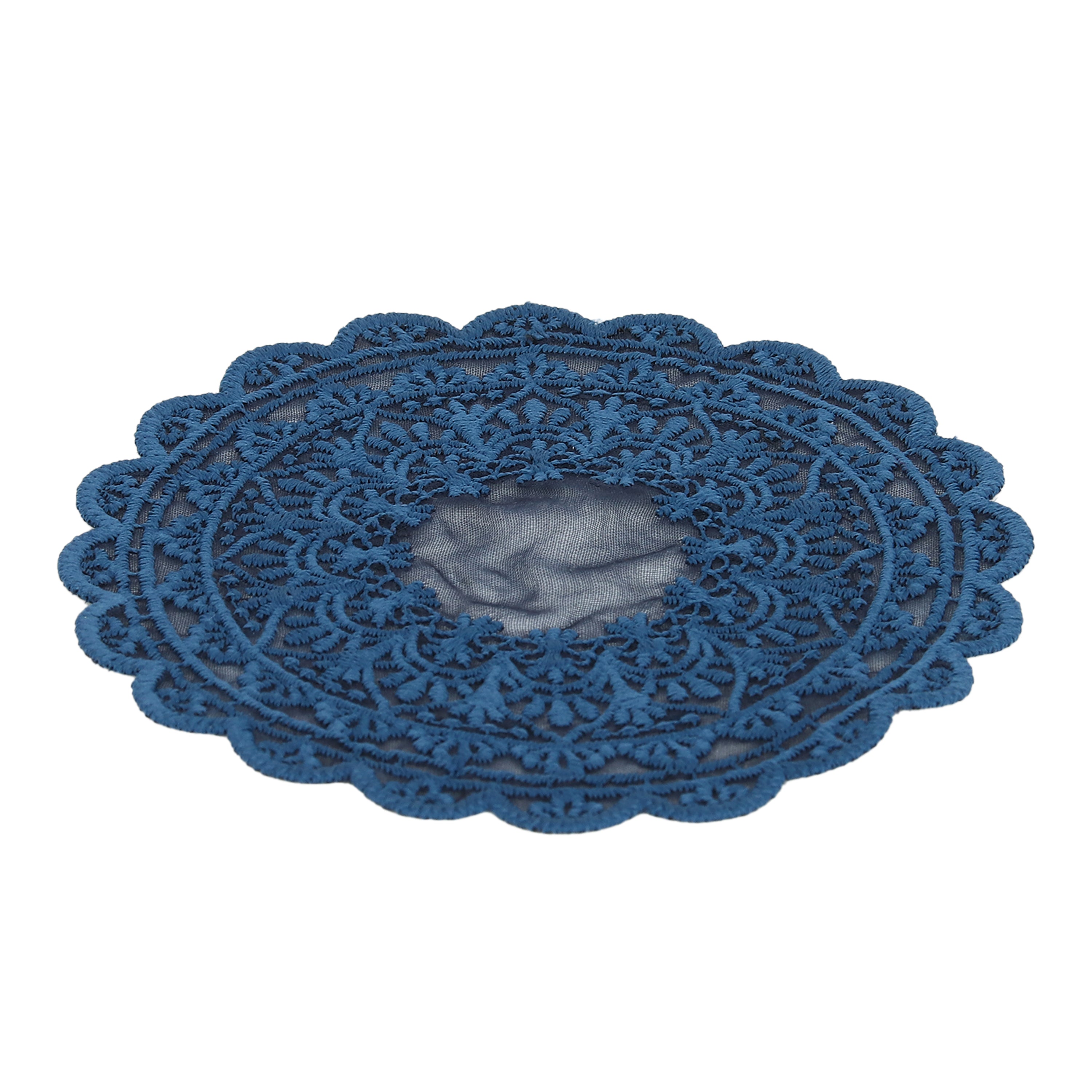 Embroidered Coaster - Midnight Blue