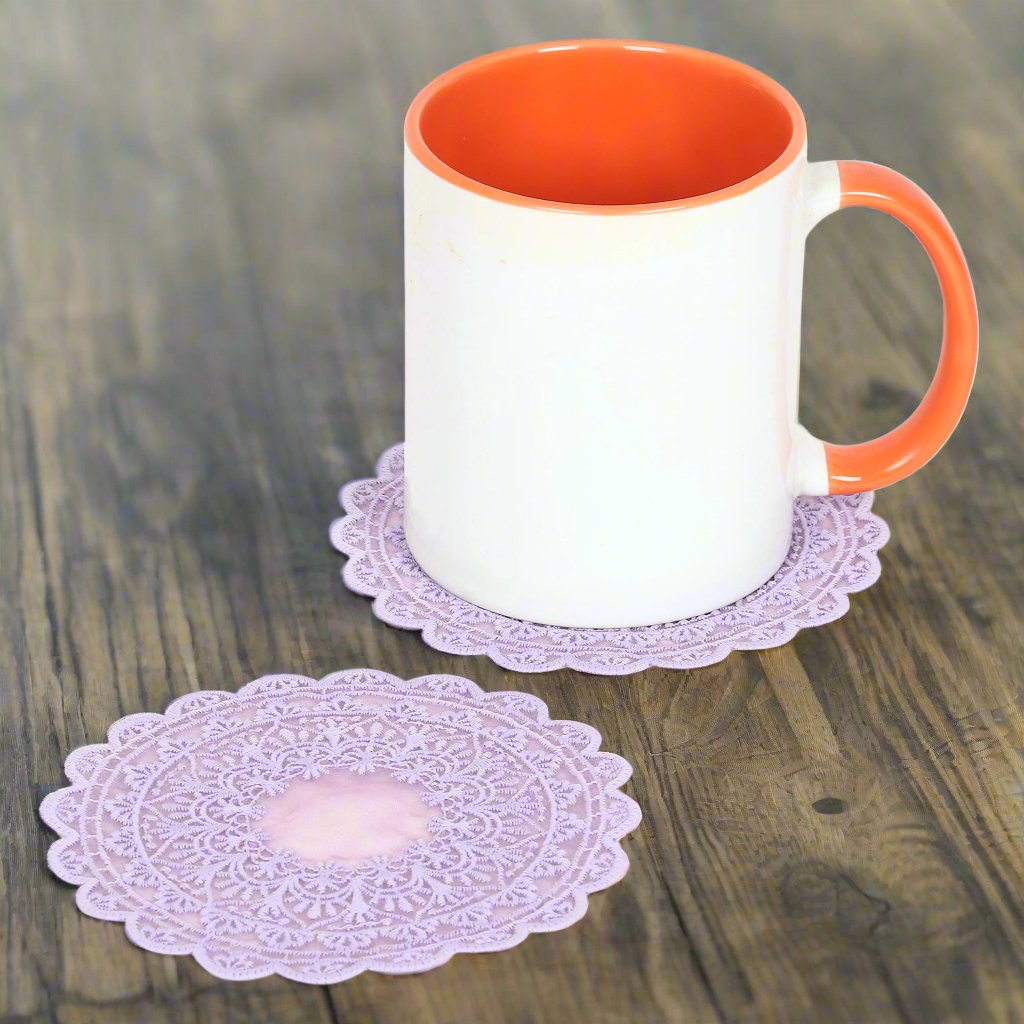 Embroidered Coaster - Lavender