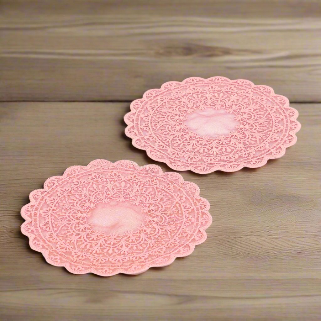 Embroidered Coaster - Pink