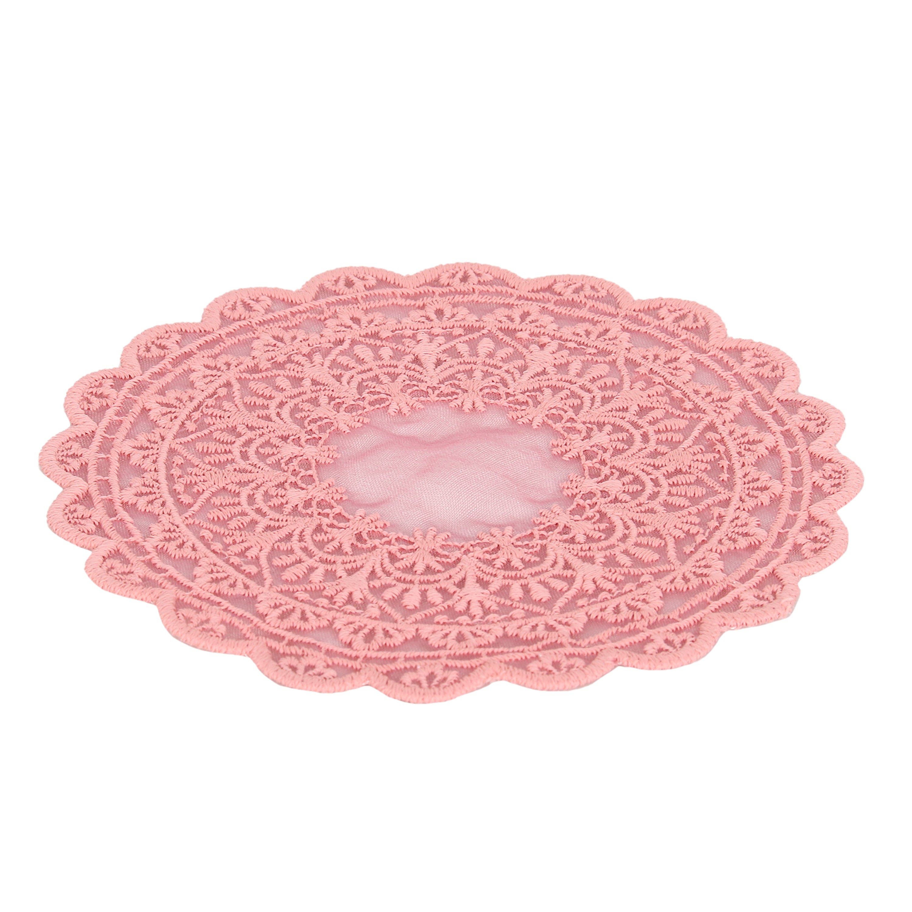 Embroidered Coaster - Pink