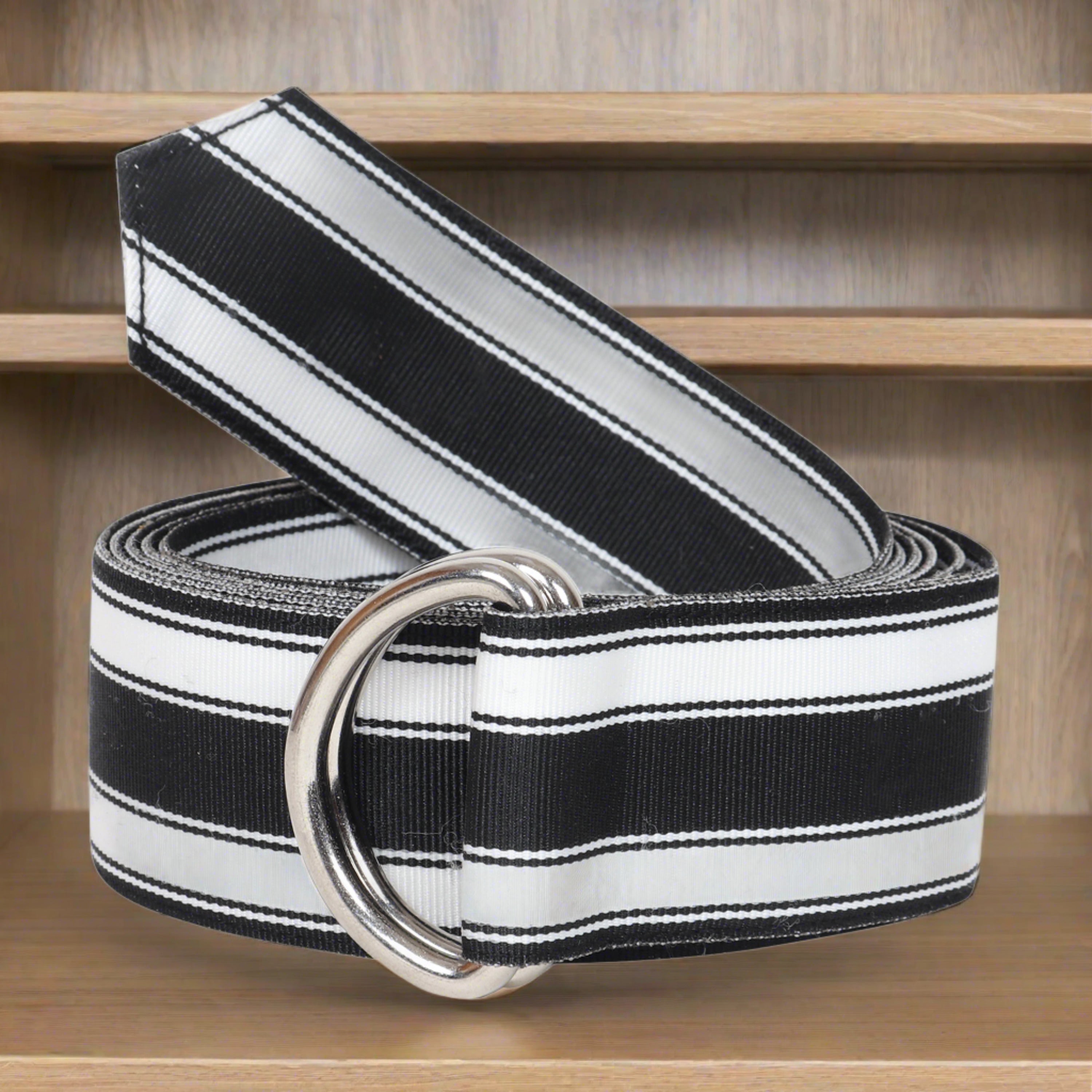 Hunter Grosgrain D-Ring Embroidered Belts