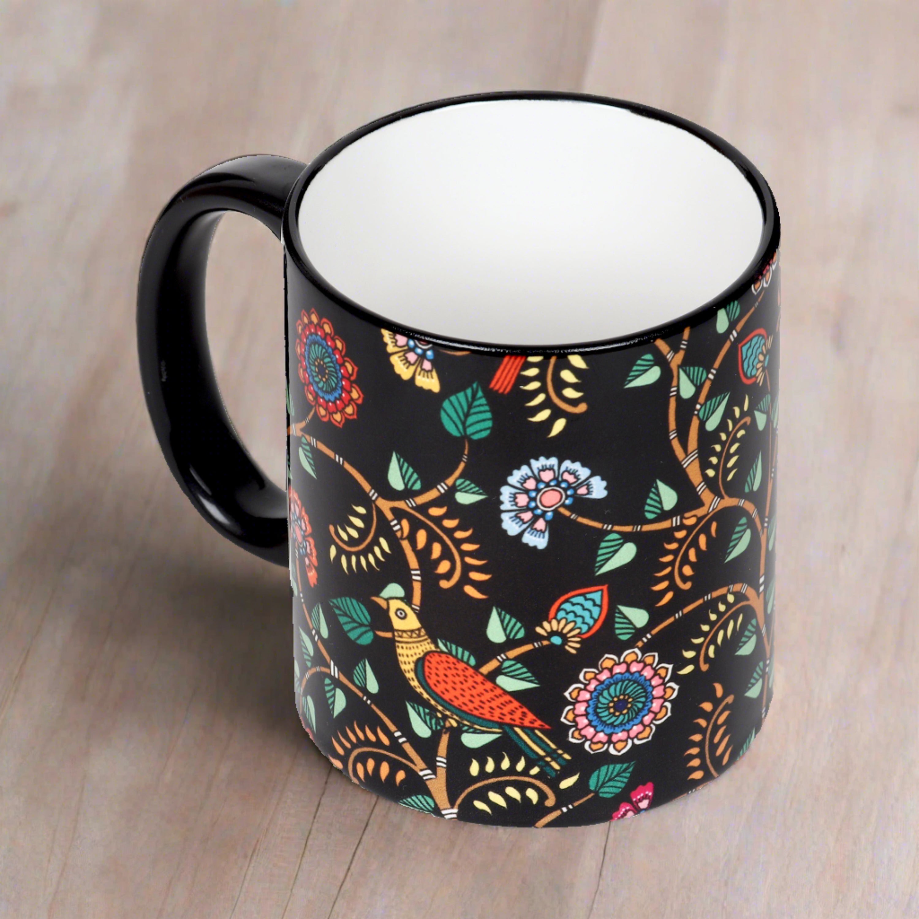 Mugs - Madhubani Art Black