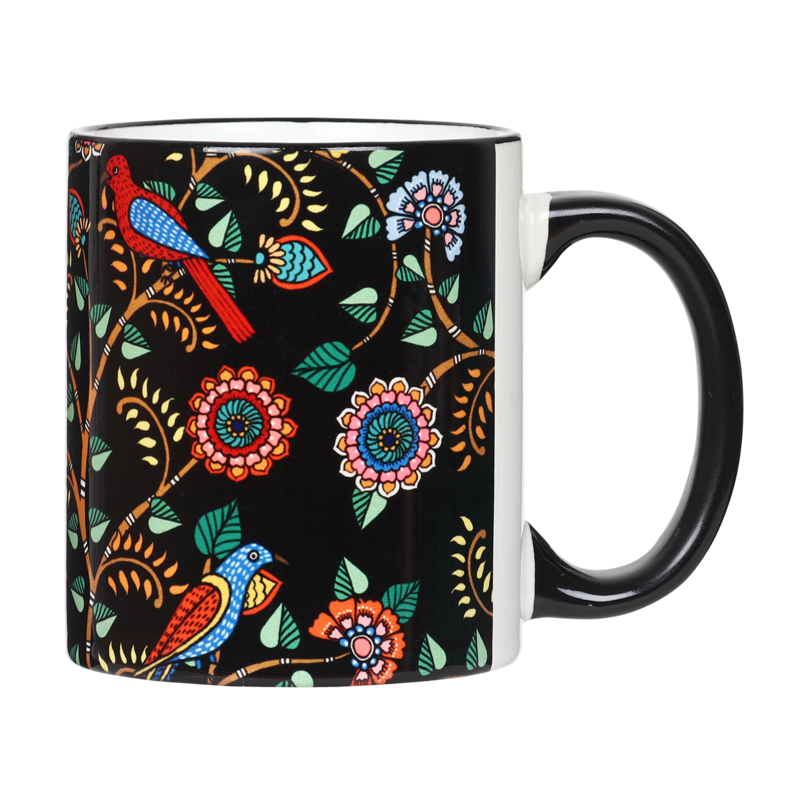 Mugs - Madhubani Art Black