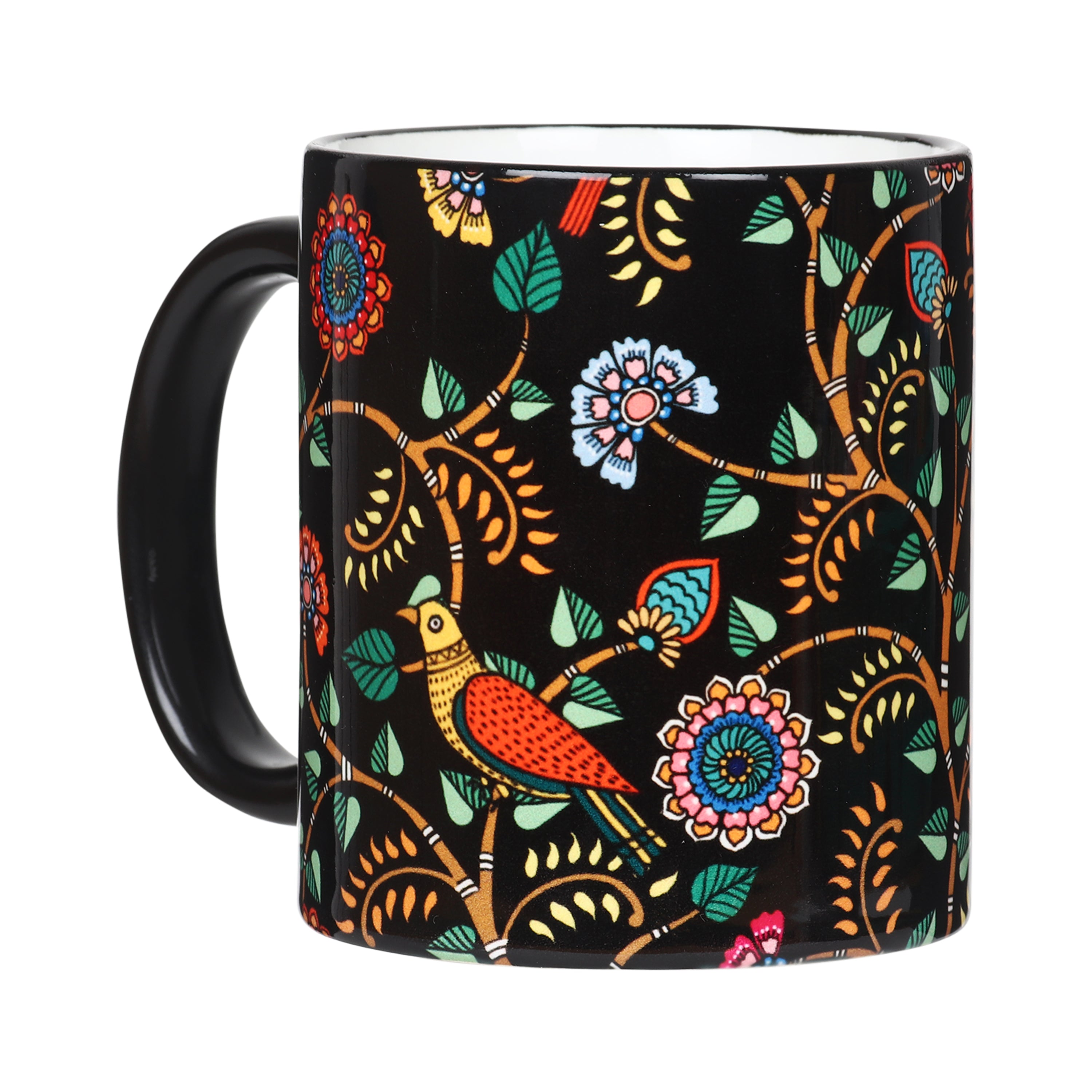 Mugs - Madhubani Art Black