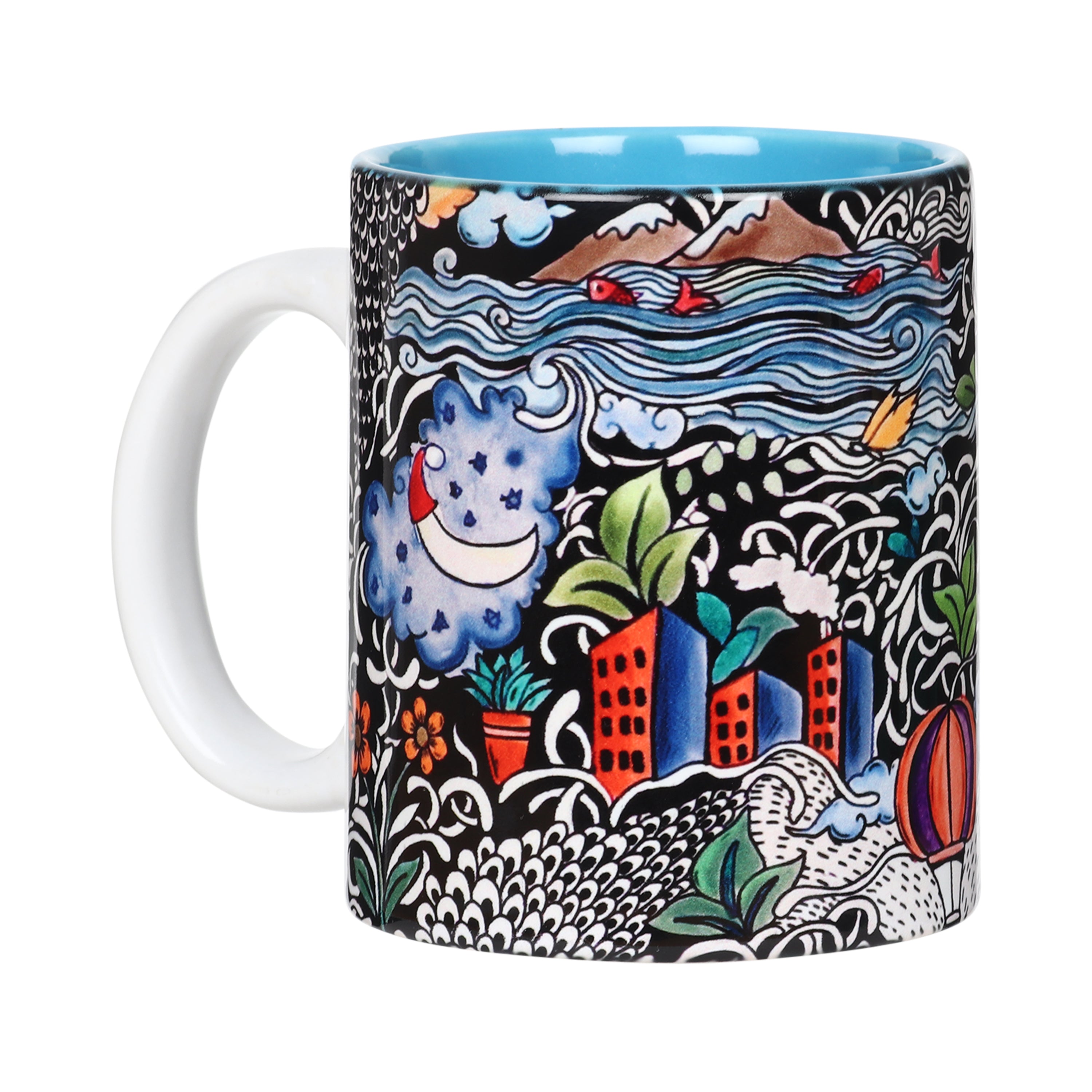 Mugs - City Life Doodle Art