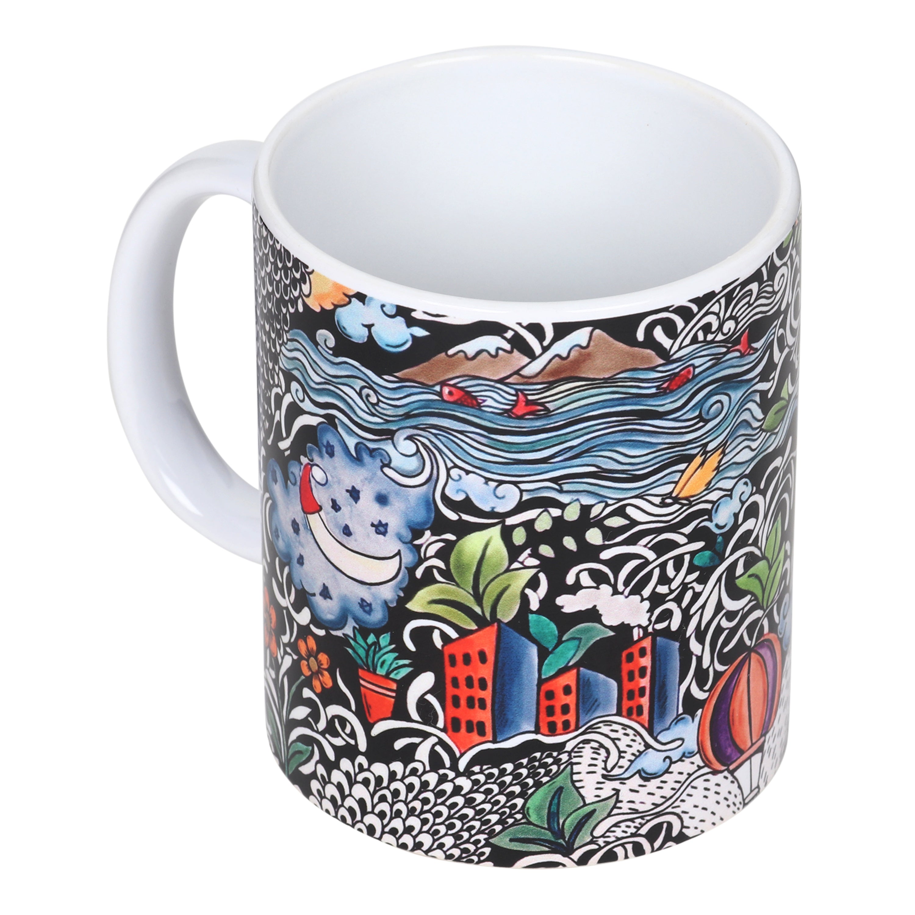 Mugs - City Life Doodle Art