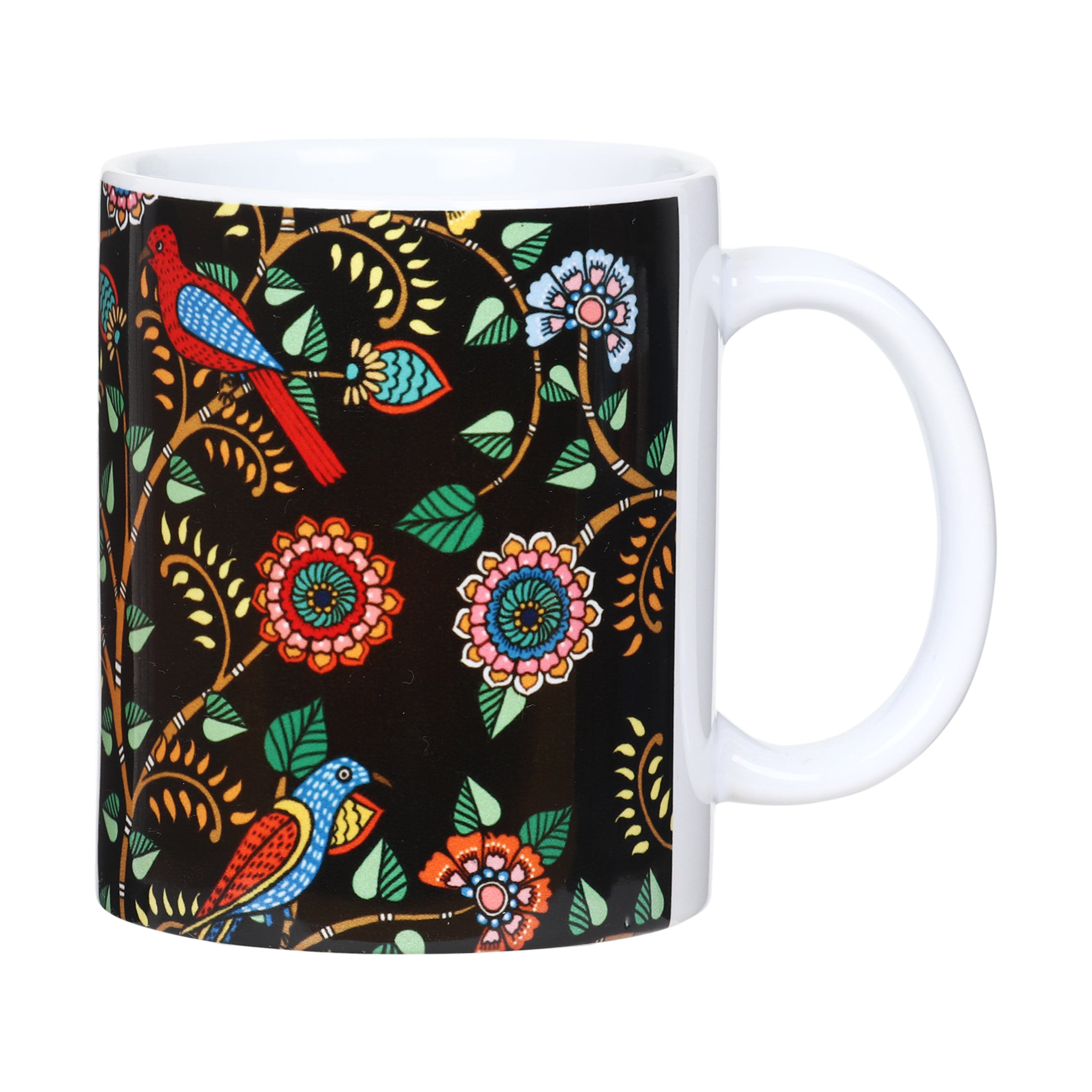 Mugs - Madhubani Art Black