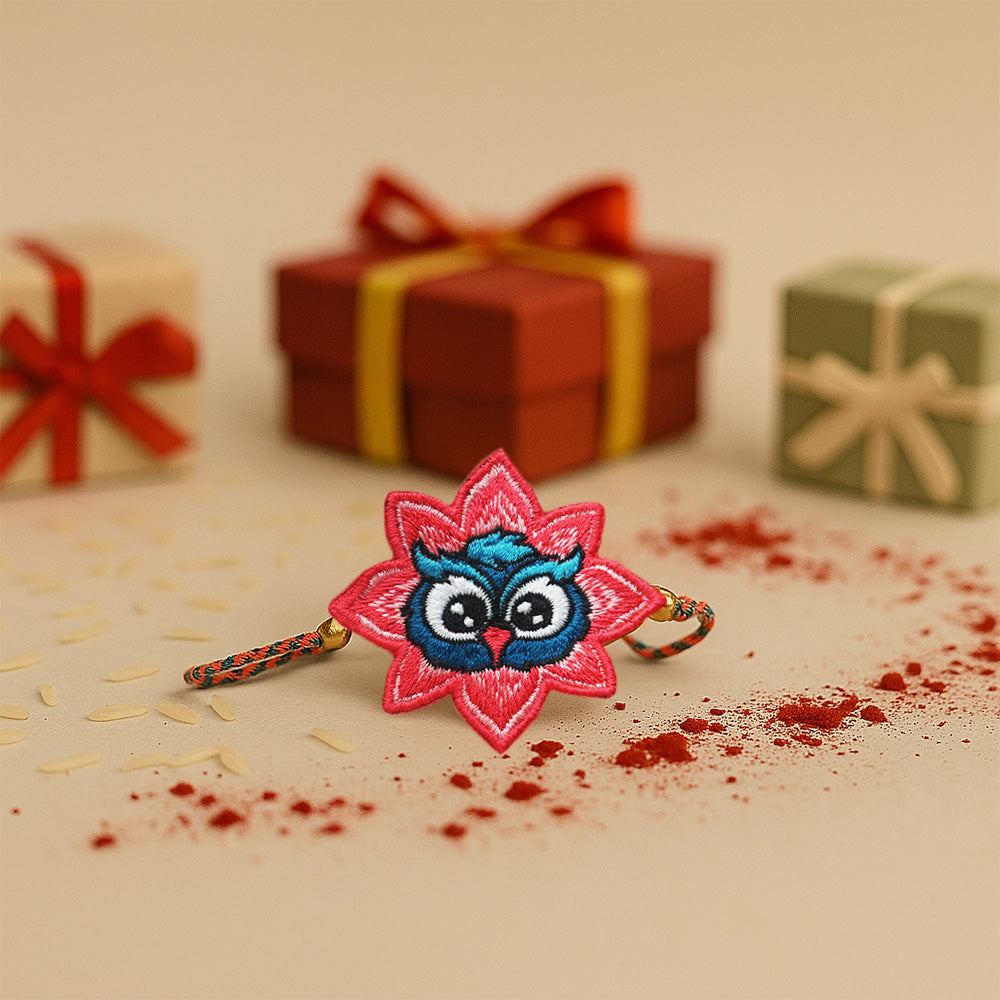 Embroidered Rakhi : The Hoot One