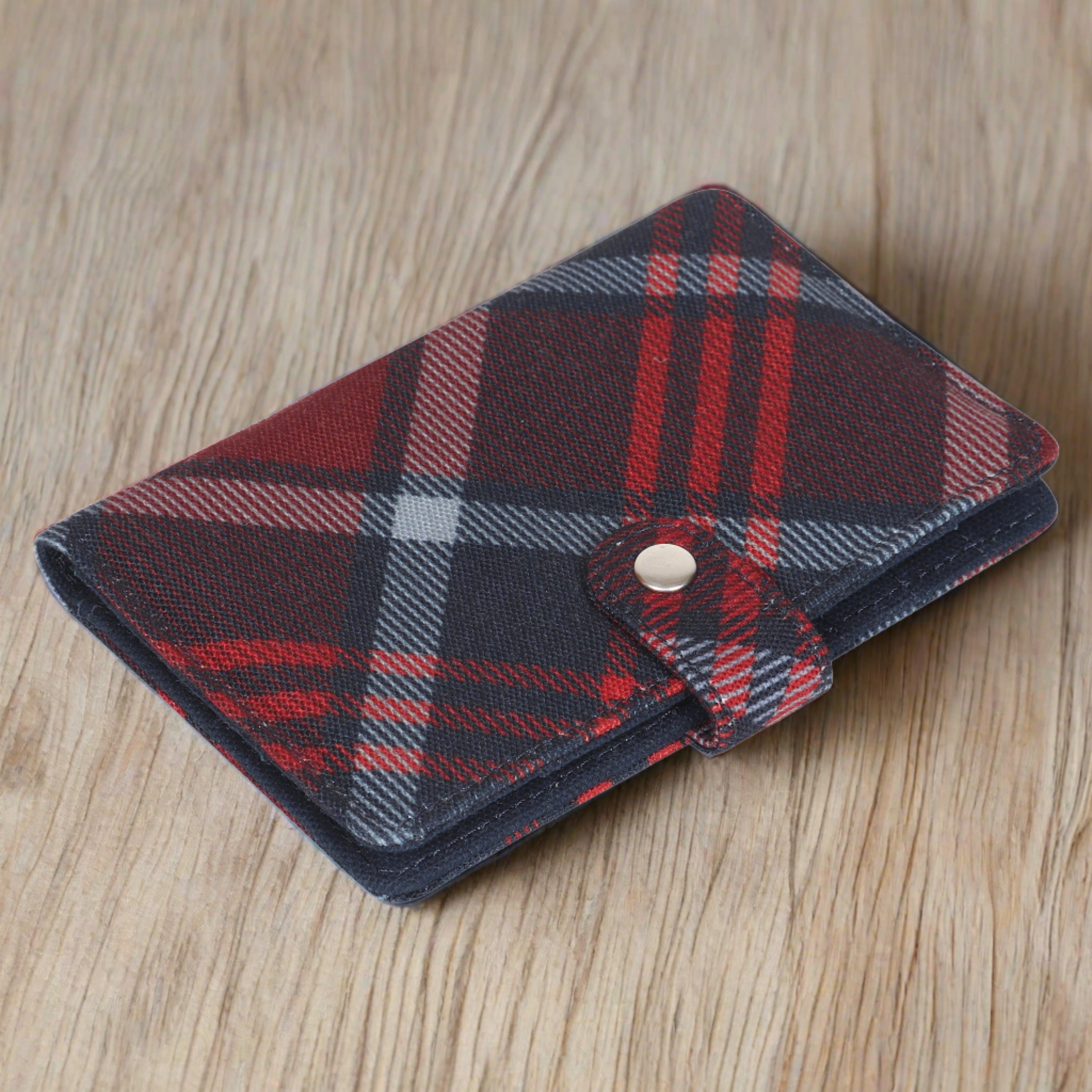 Maroon Tartan Passport Holder