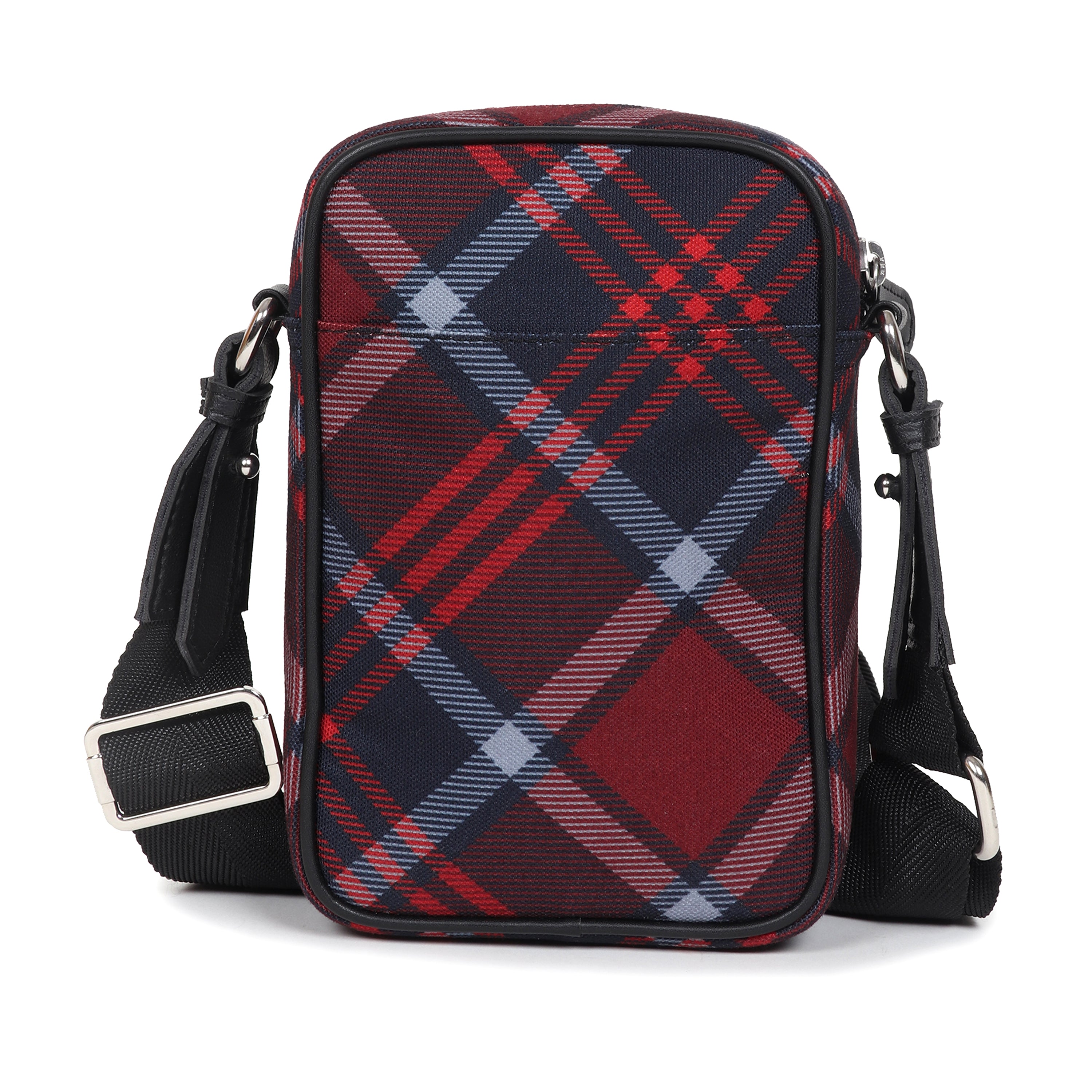 Mobile Maroon Tartan Messenger Bag
