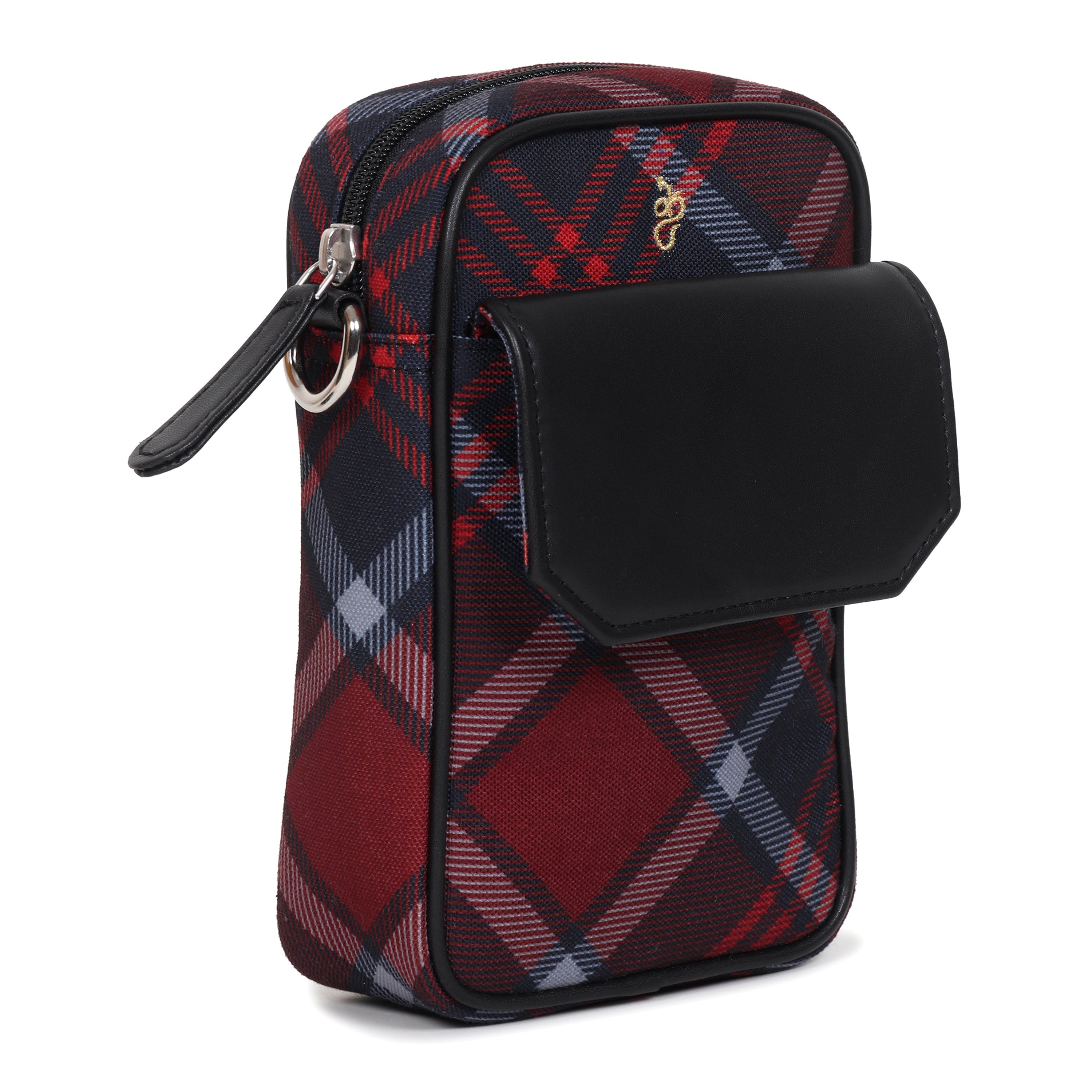 Mobile Maroon Tartan Messenger Bag