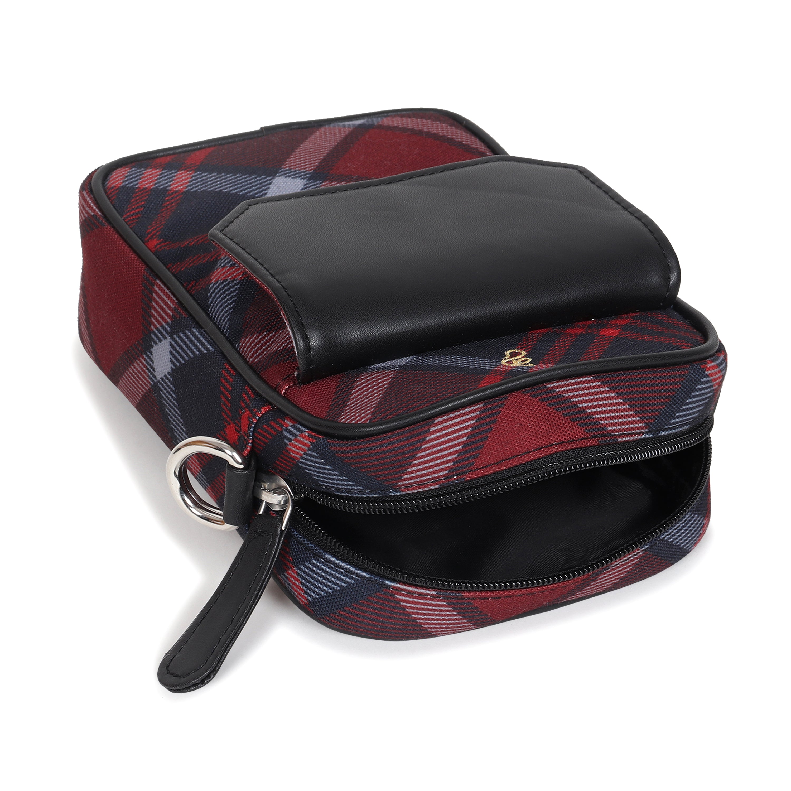 Mobile Maroon Tartan Messenger Bag