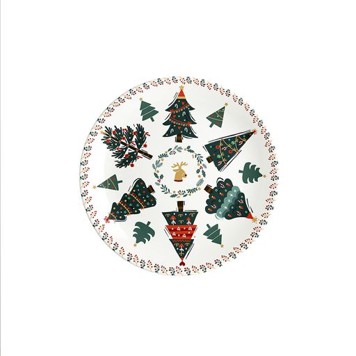Decorative Wall Plates - A Christmas Tree and Reindeer
