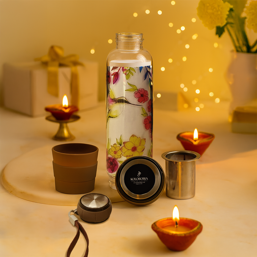 Reversible Mat X Fabric Coasters X Wooden Tea Chest X Infusion Bottle