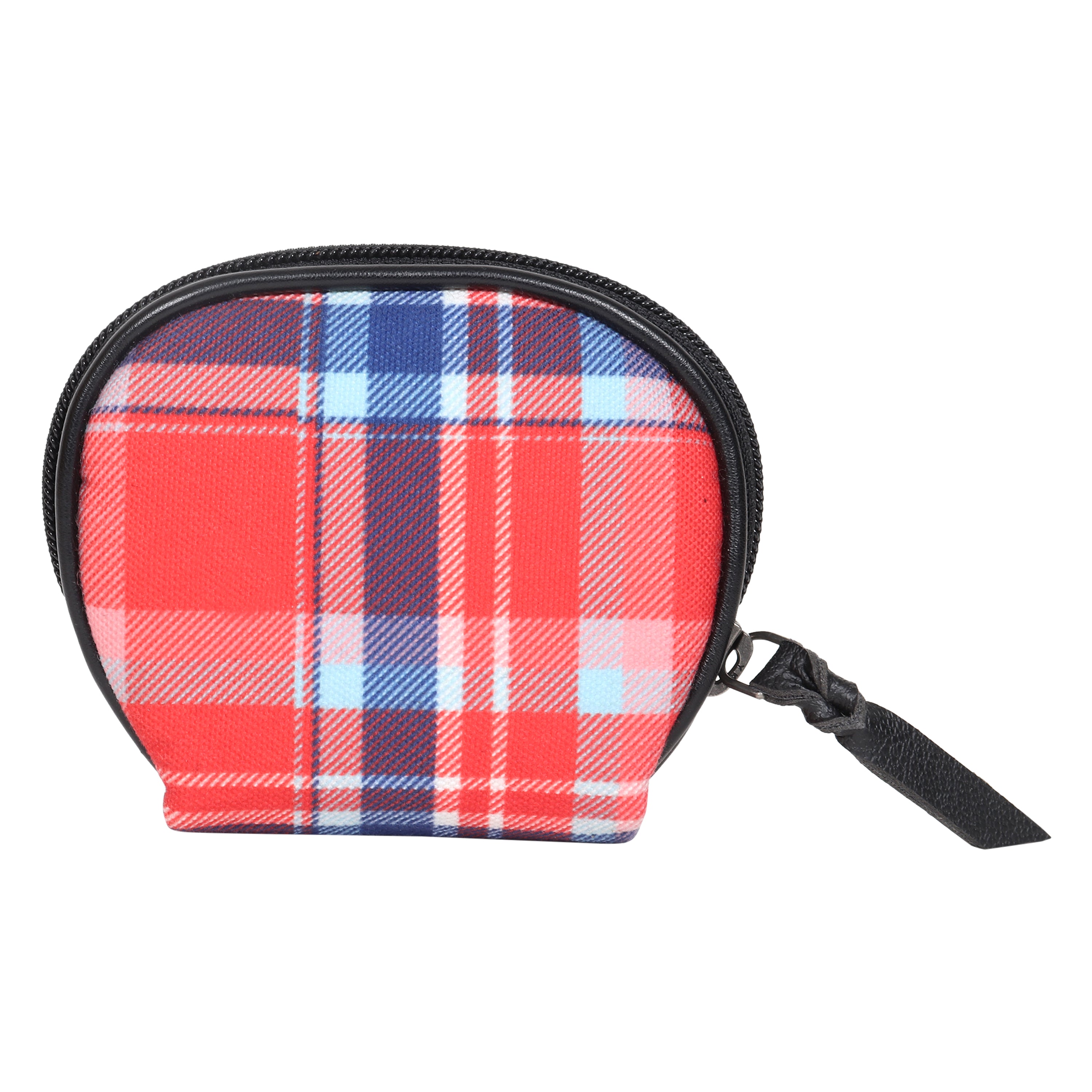 Orange Tartan Coin Pouch