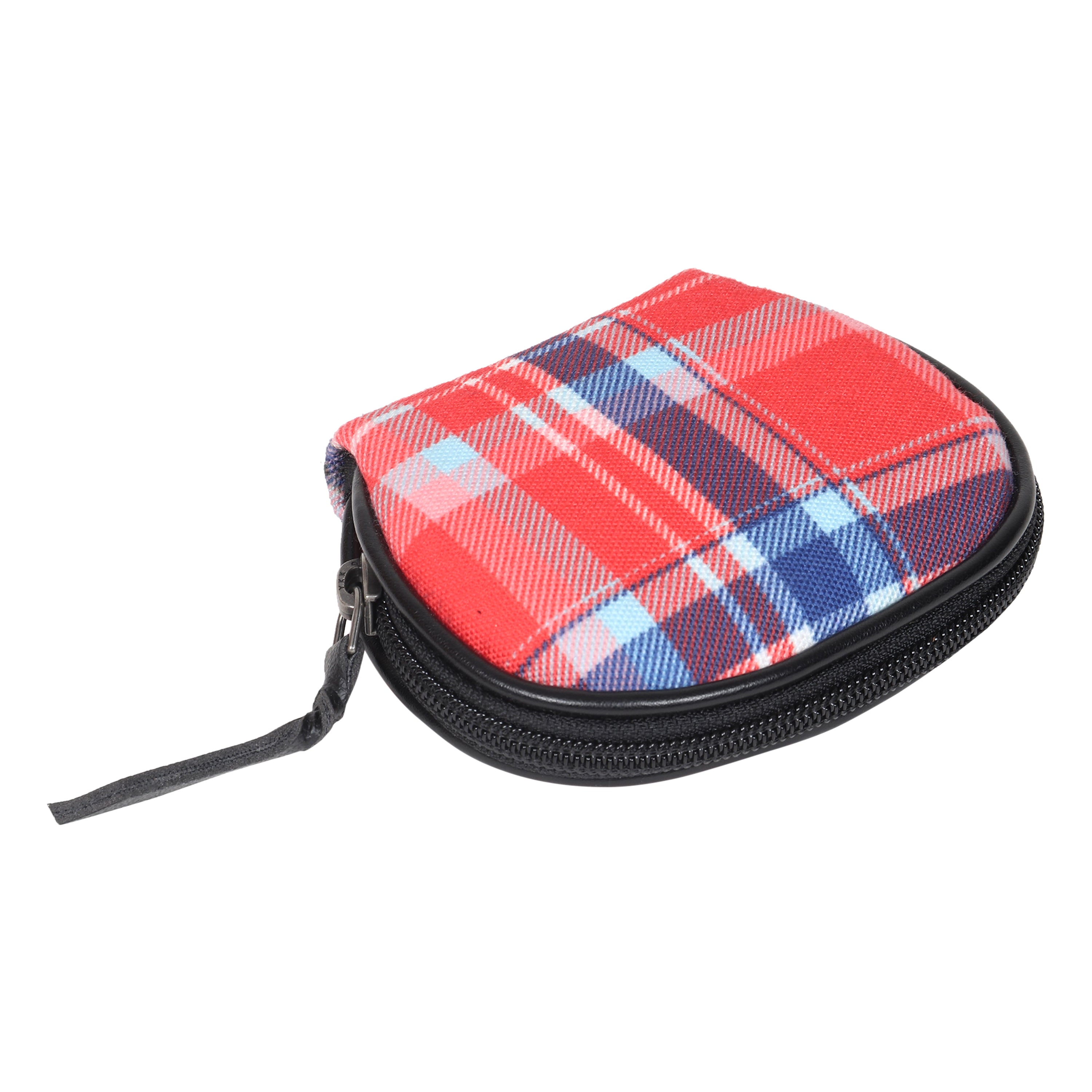 Orange Tartan Coin Pouch