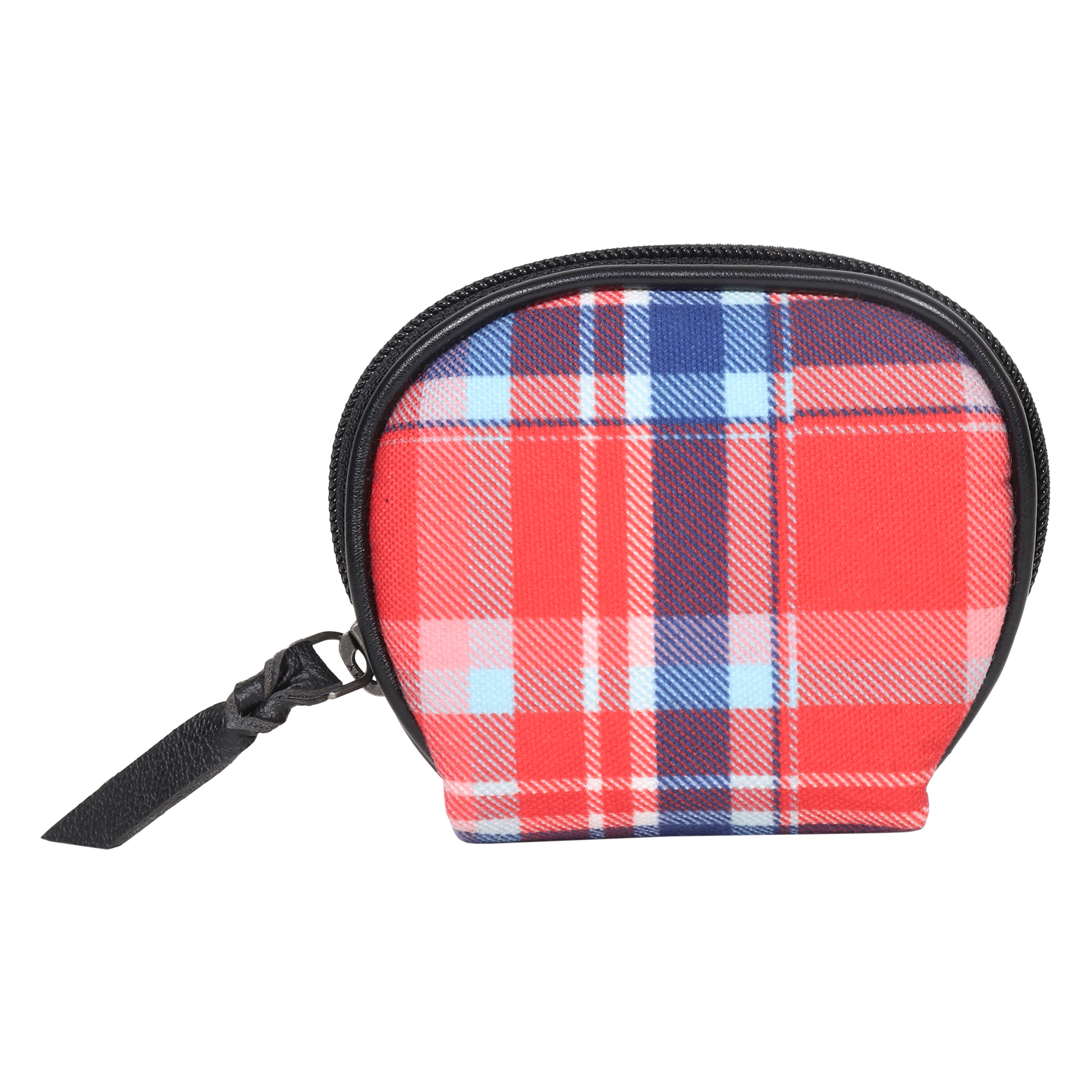 Orange Tartan Coin Pouch