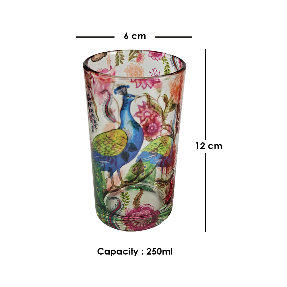 Glass Tumblers (Set of 2) - Garden Jewel Peacock