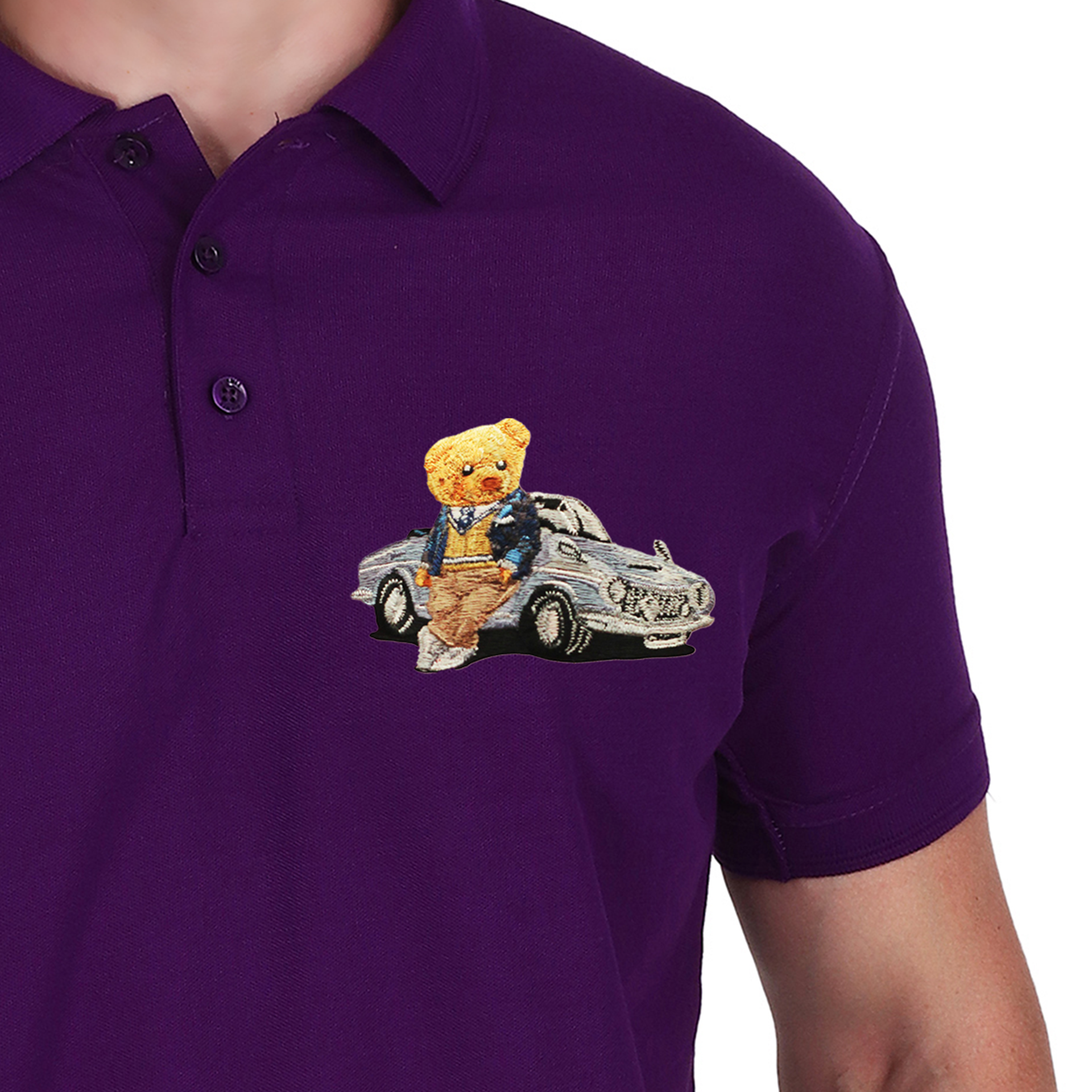 Embroidered T-Shirt - Car bear