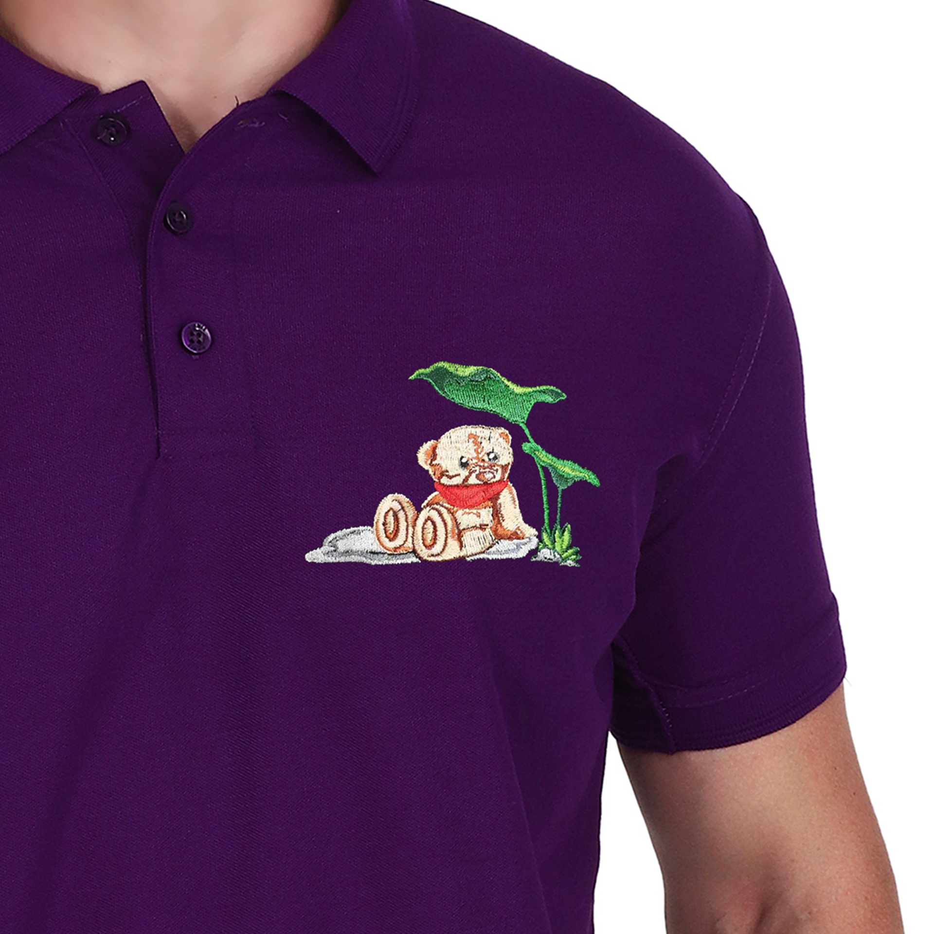 Embroidered T-Shirt - Grizzly