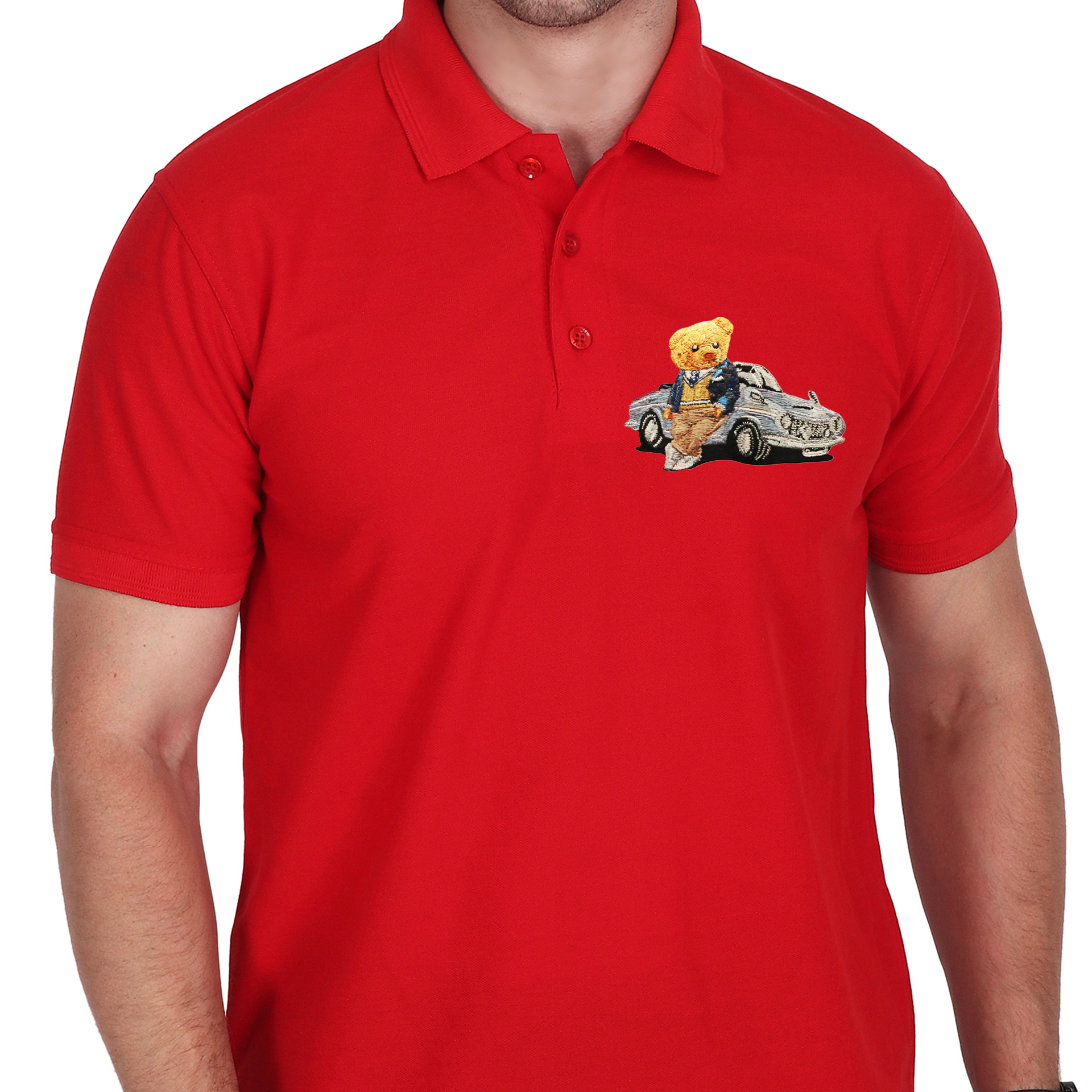 Embroidered T-Shirt - Car bear
