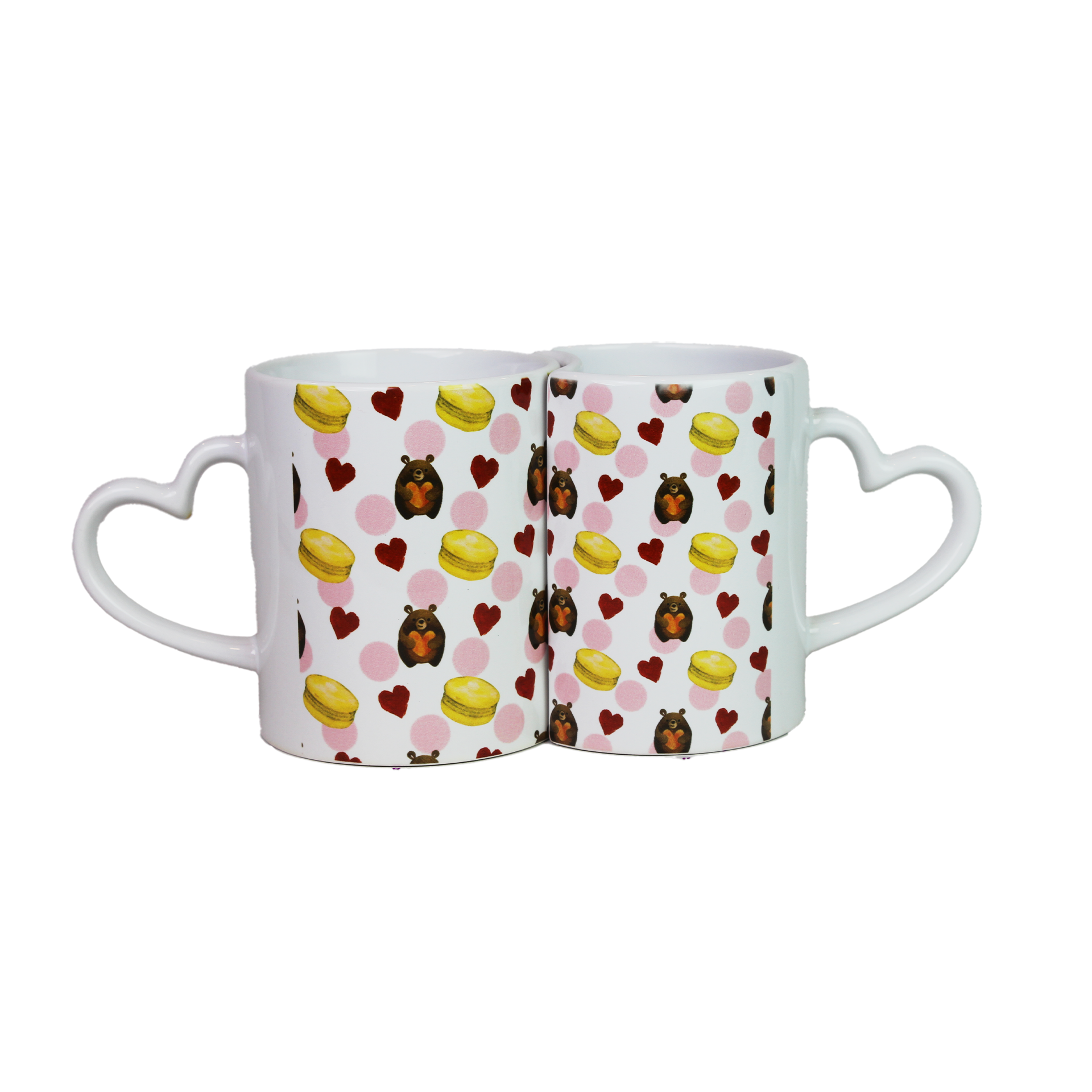 Celebrate love with this set of 2 ceramic Lover Mugs featuring heart-shaped handles and a unique interlocking design. Ideal Valentine's Day gift for couples, these romantic mugs add charm to coffee time. Perfect for gifting or special occasions