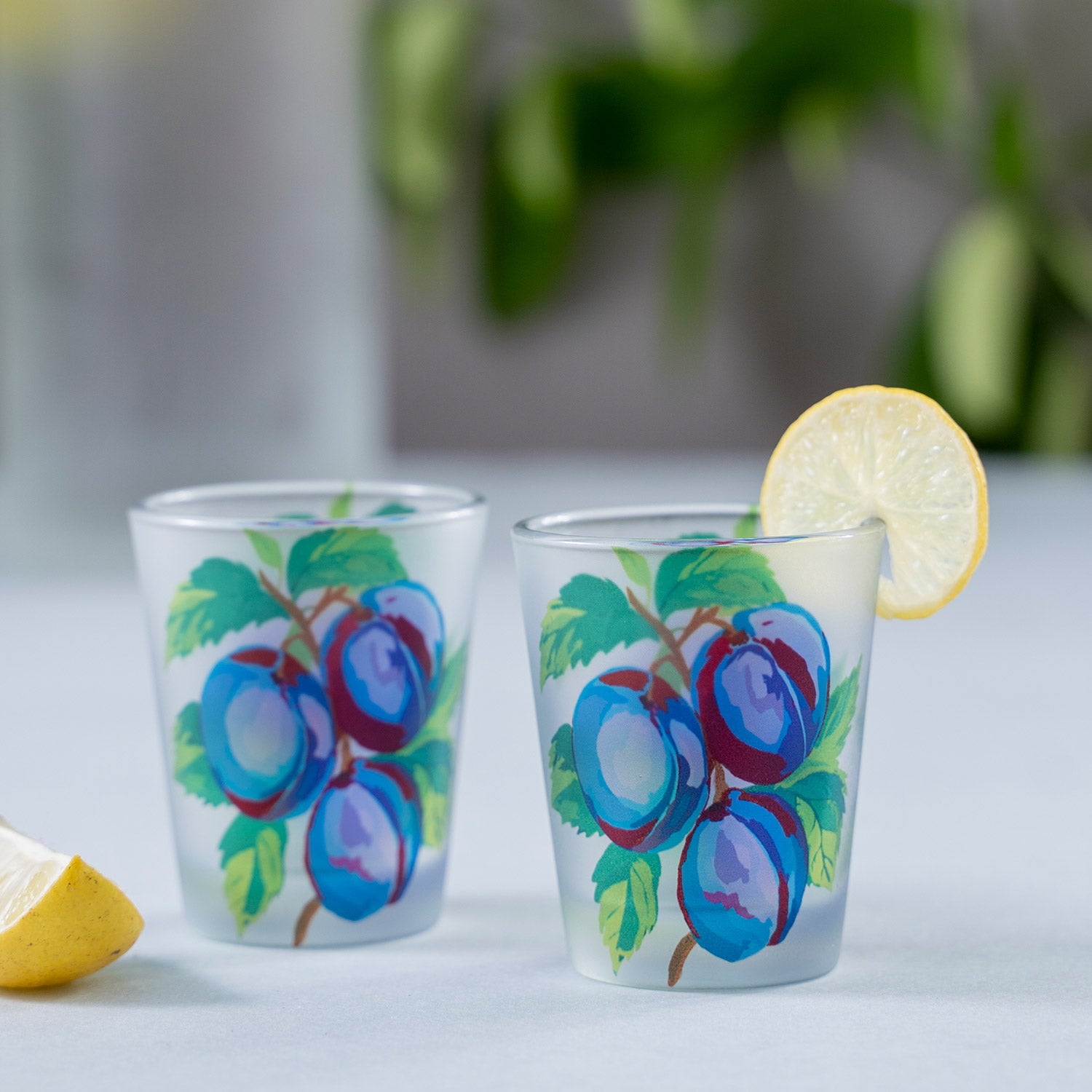 Frosted Shot Glasses - Italian Prune Plums