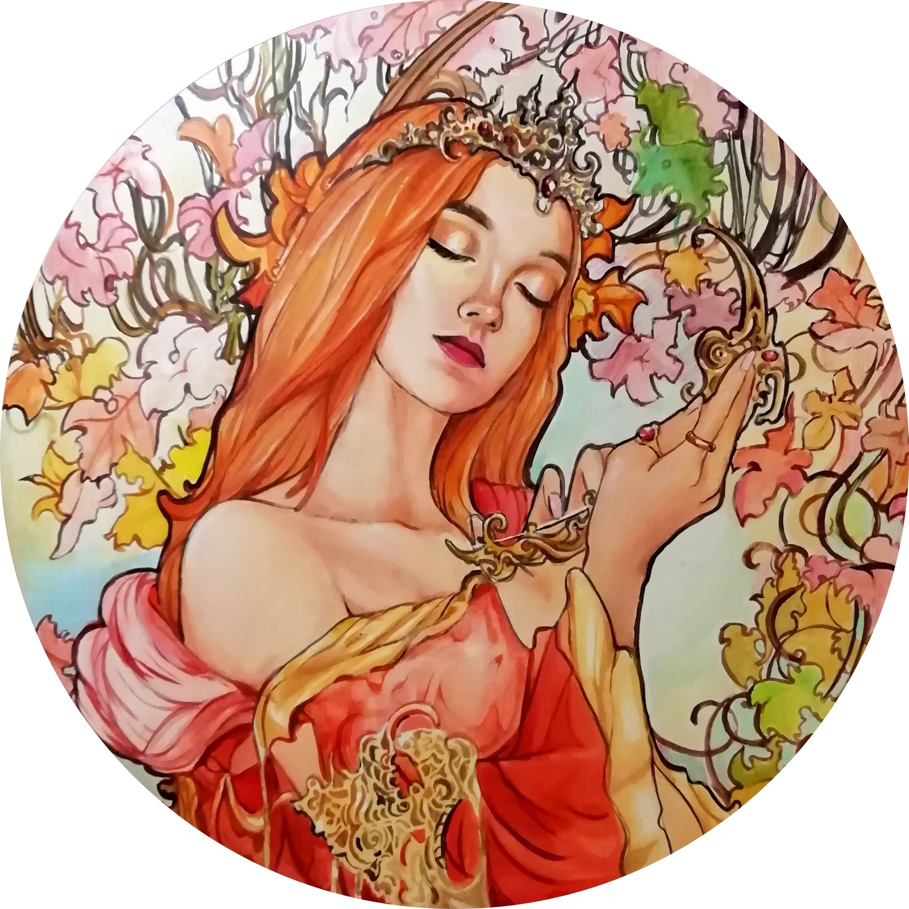 Decorative Wall Plate -  Artistic Autumn Seasons