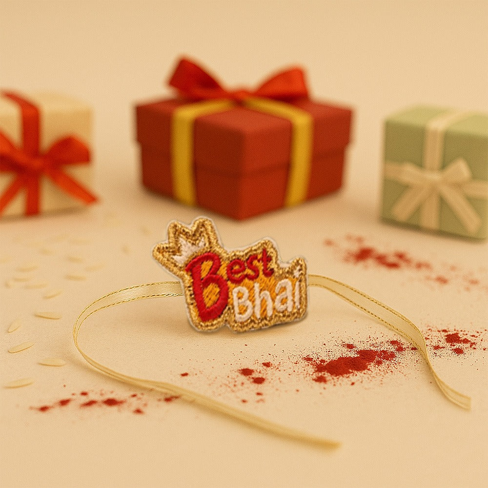 Embroidered Rakhi : Crowned Best Bhai