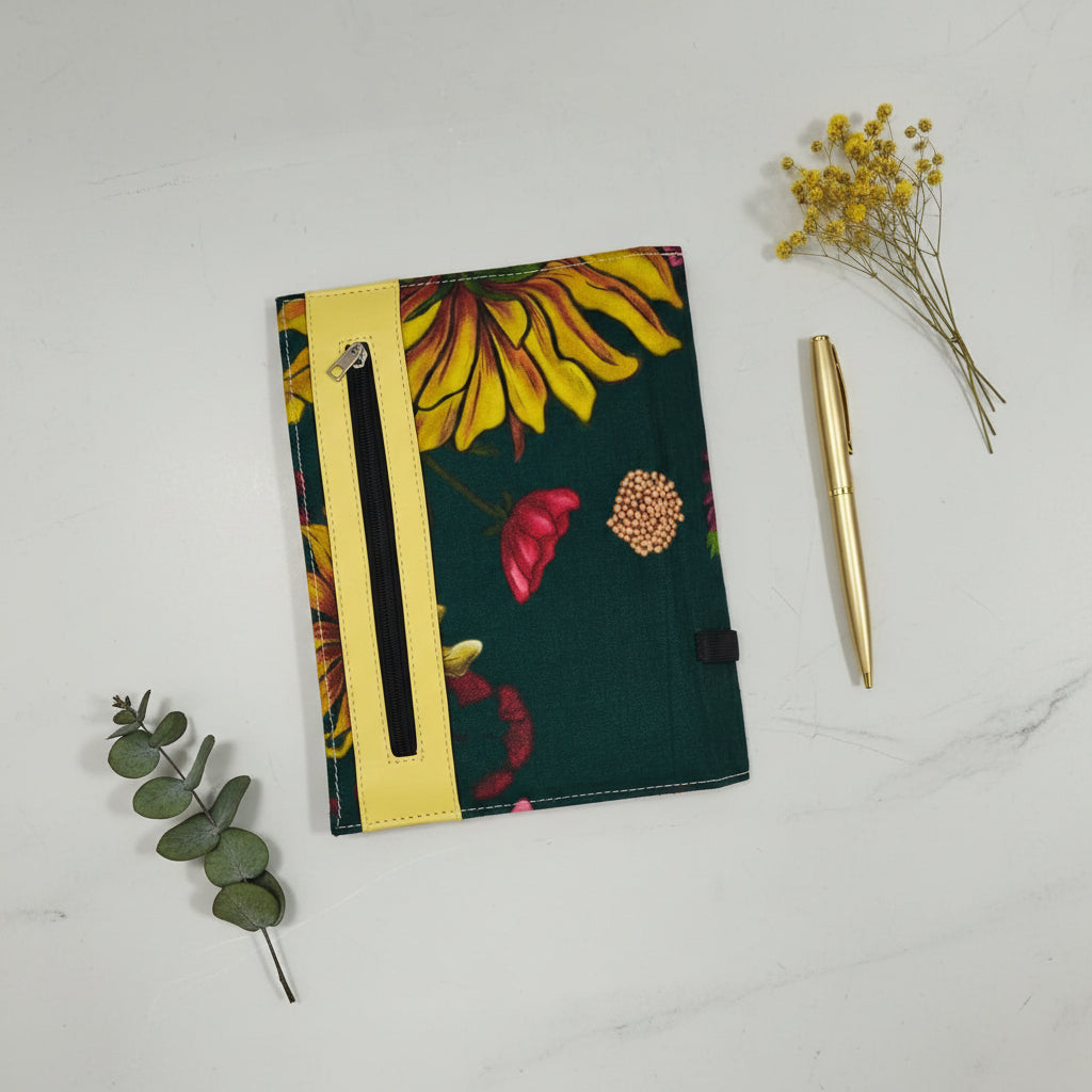 Mustard Floral Diary Cover