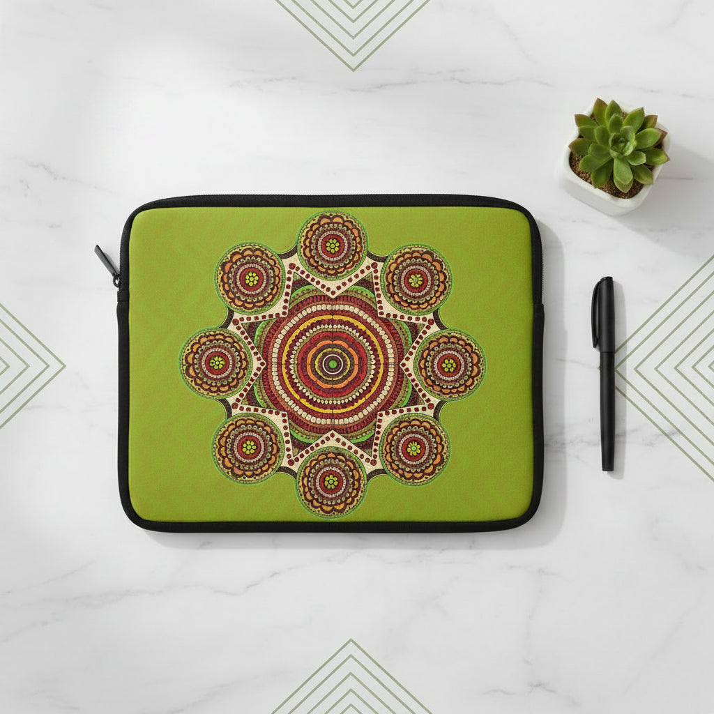 Zig Zag green mandala sleeve
