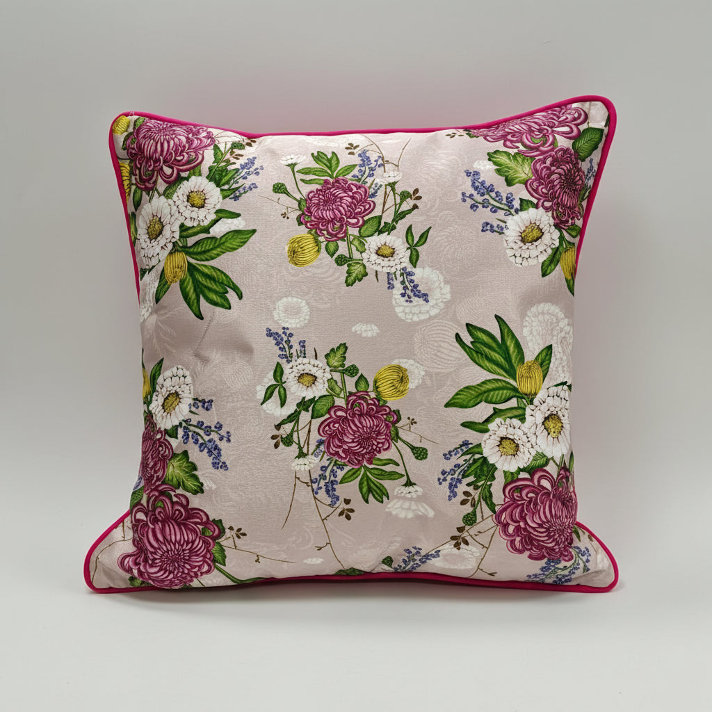 Maroon Flower Cushion Cover