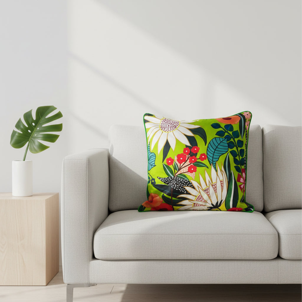 Triopical Green Cushion Cover
