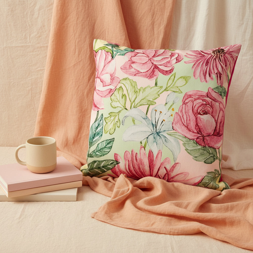 Peach Watercolour Cushion Cover
