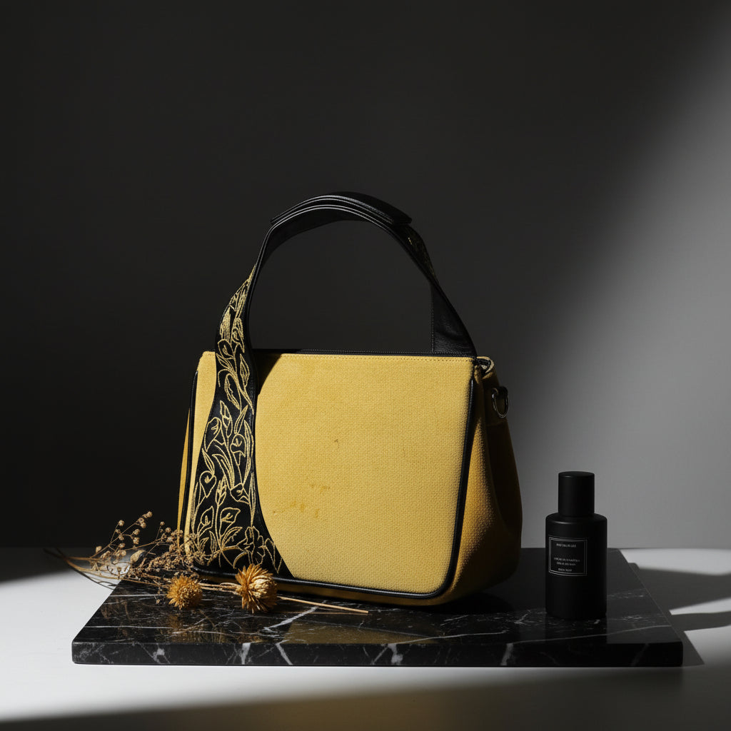 Yellow Black Handbag