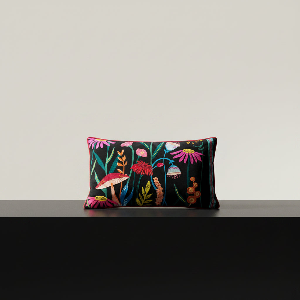 Flora Velvet Lumbar Cushion