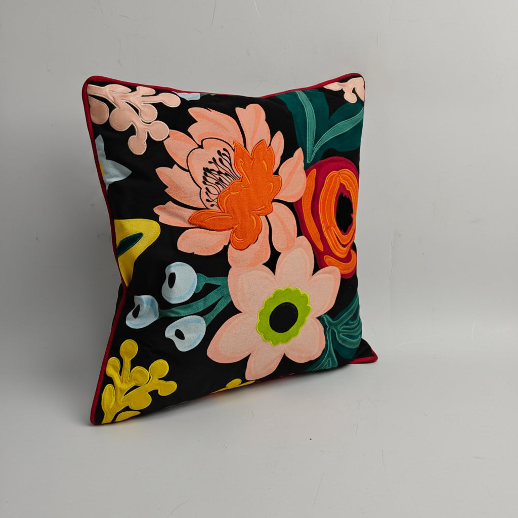 Bold Flora Velvet Cushion 02
