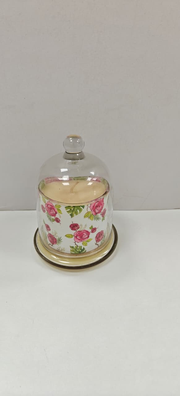 White Floral Rose Bell Jar
